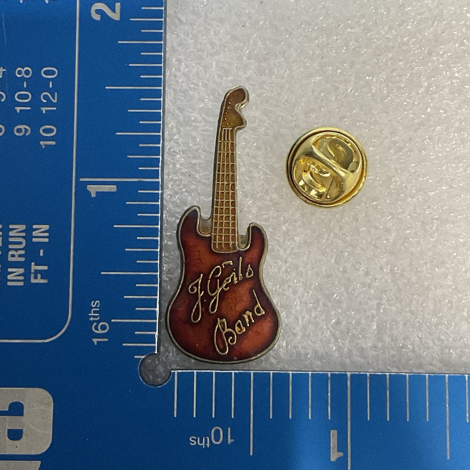 J Geils BandRed & Gold Guitar Enamel Metal Pin Pinback Vtg GnuCollectibles - Image 5