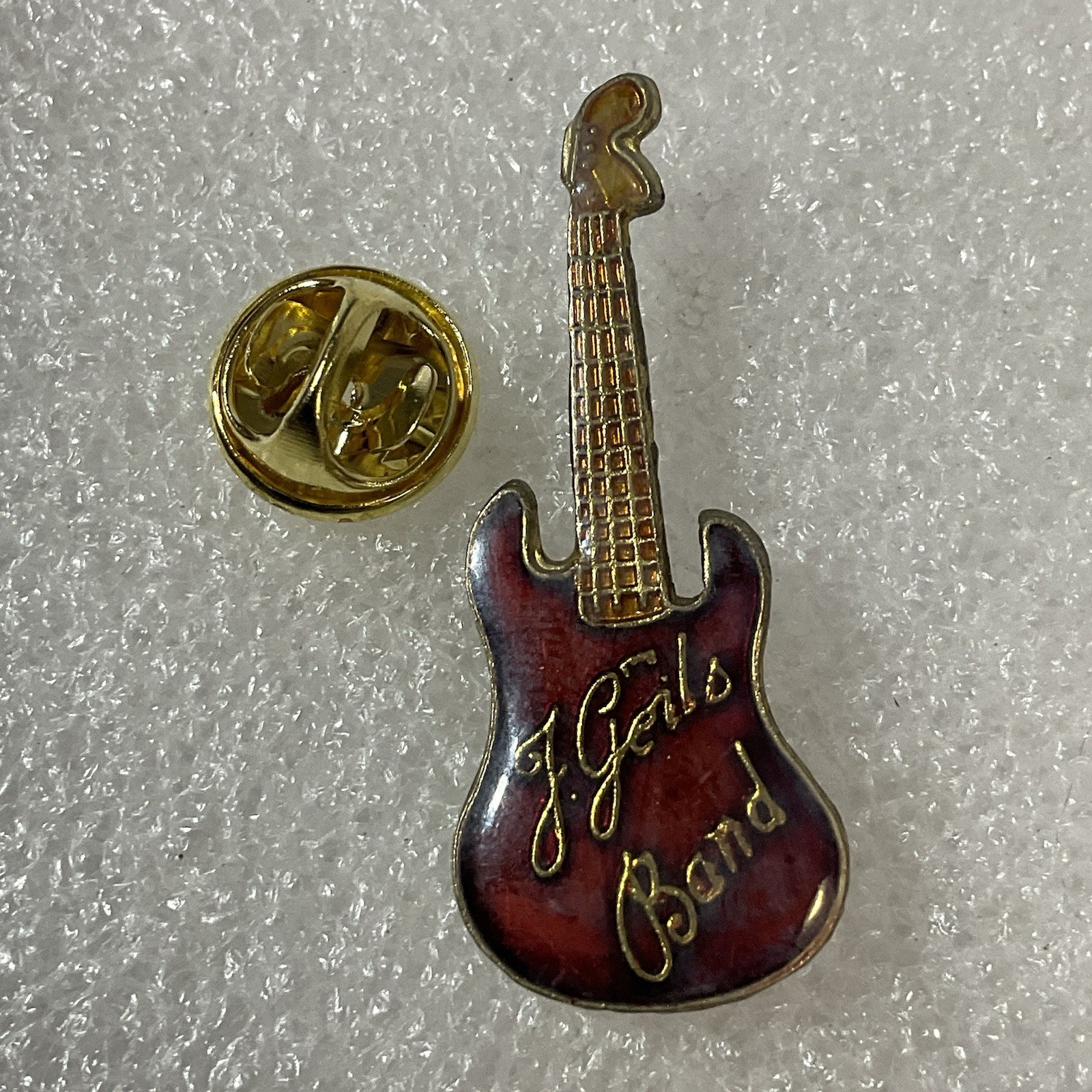 The J Geils BandRed & Gold Guitar Enamel Metal Pin Vtg Pinback GnuCollectibles - Image 3