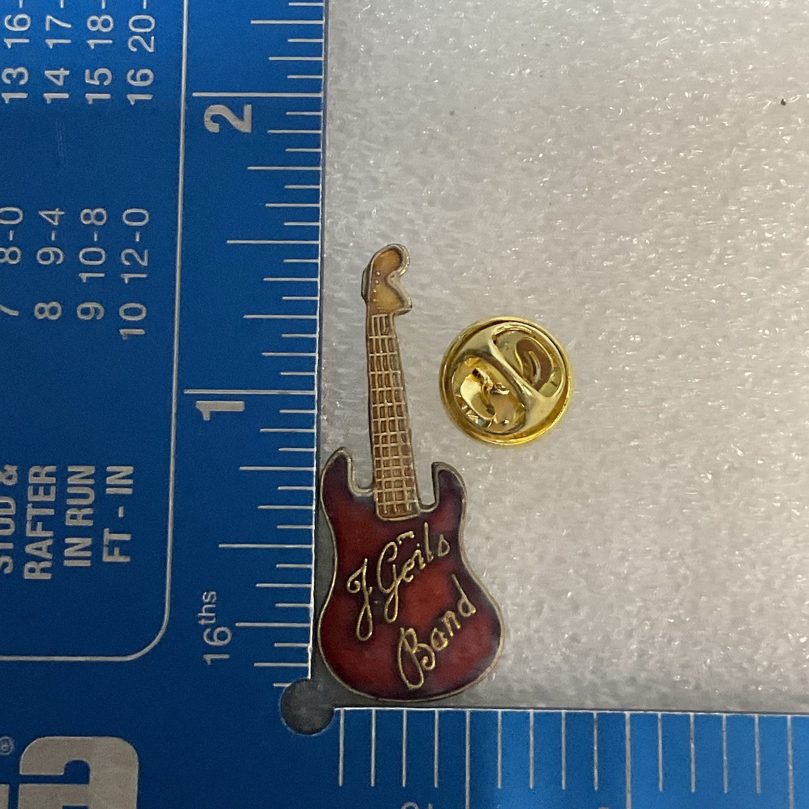 The J Geils BandRed & Gold Guitar Enamel Metal Pin Vtg Pinback GnuCollectibles - Image 9