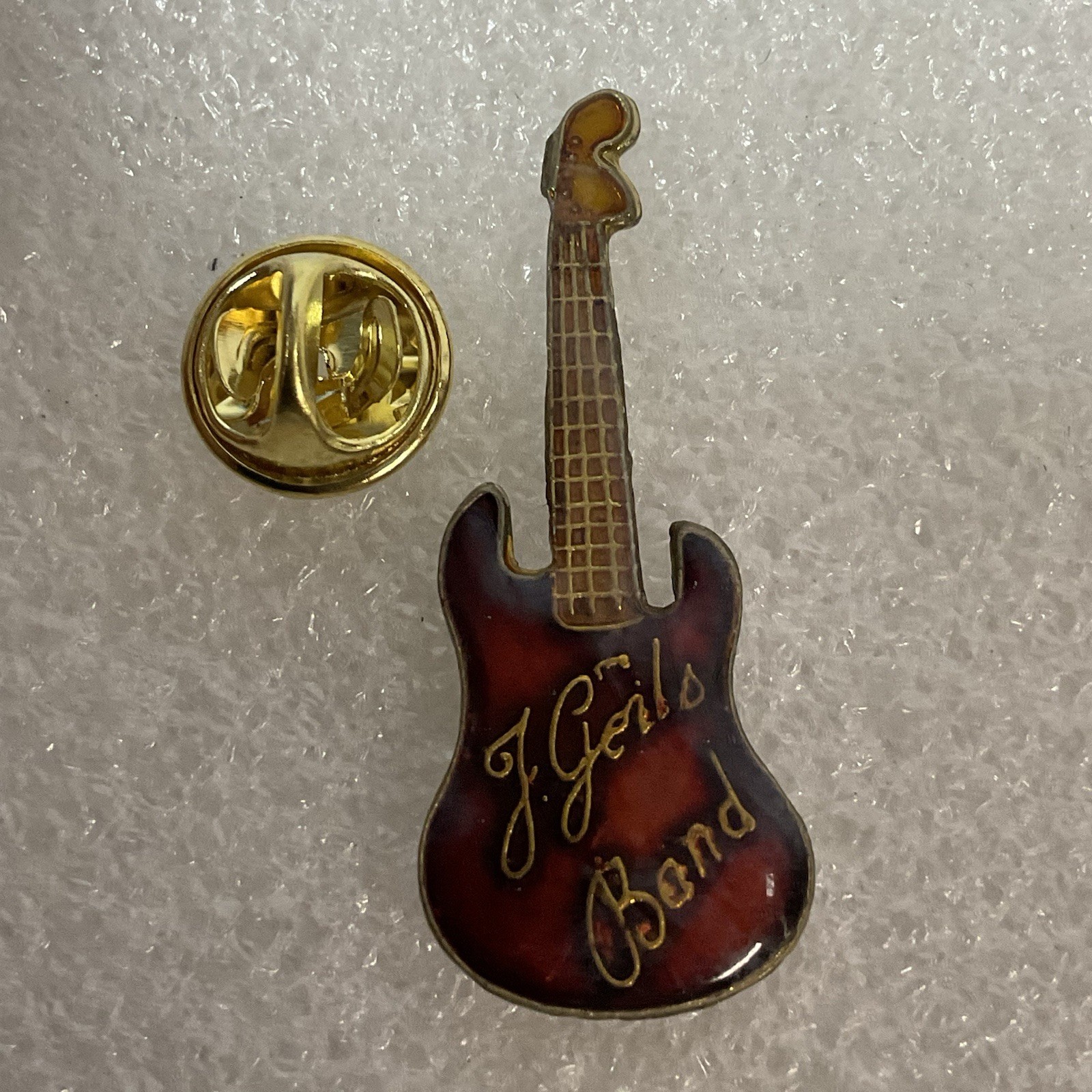 The J Geils BandRed & Gold Guitar Enamel Metal Vtg Pin Pinback GnuCollectibles - Image 3
