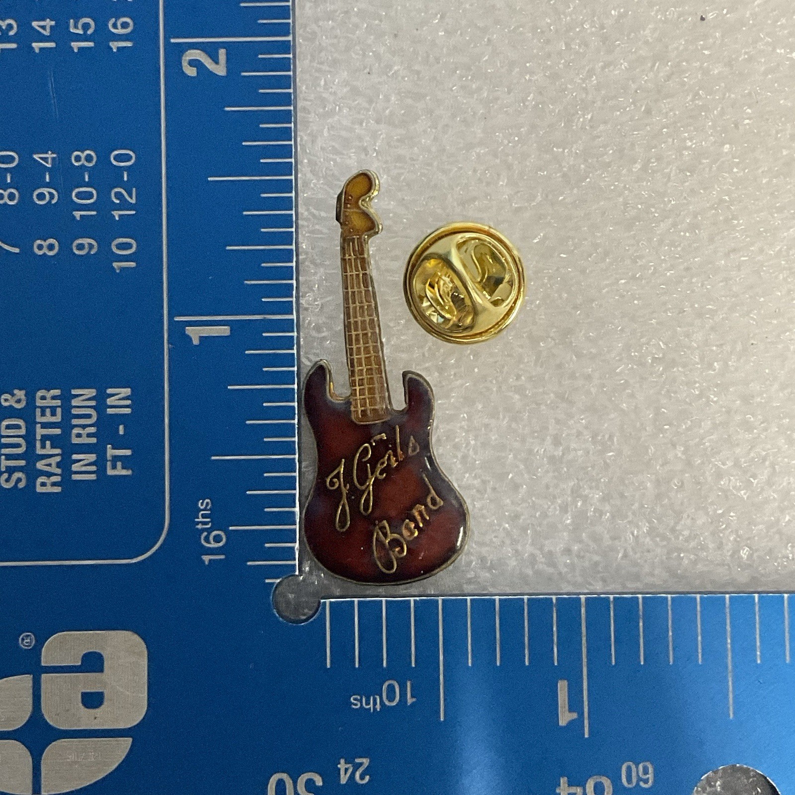 The J Geils BandRed & Gold Guitar Enamel Metal Vtg Pin Pinback GnuCollectibles - Image 7