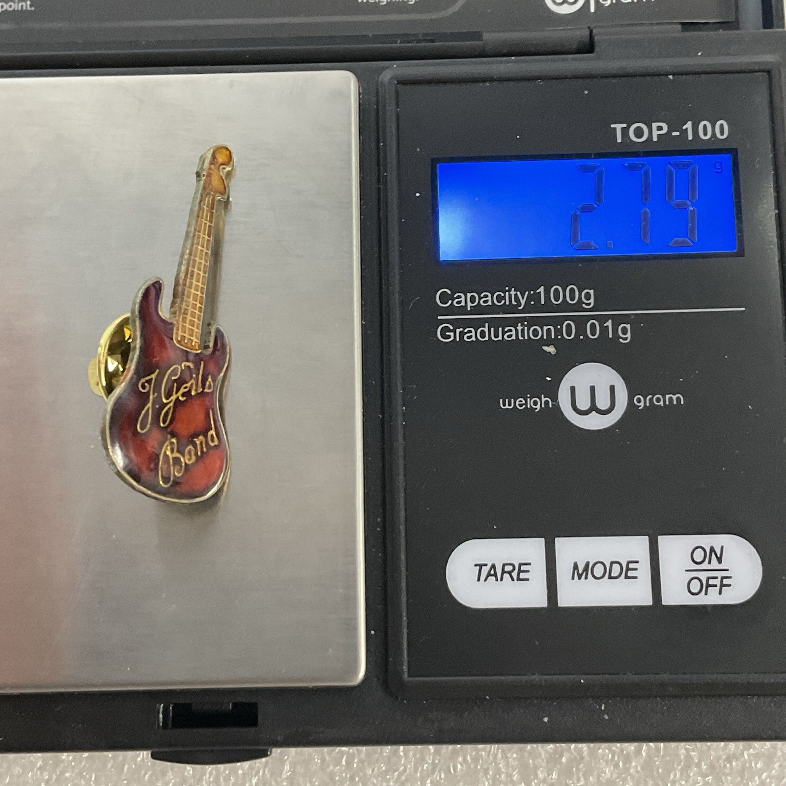 The J Geils BandRed & Gold Guitar Enamel Metal Vtg Pin Pinback GnuCollectibles - Image 9
