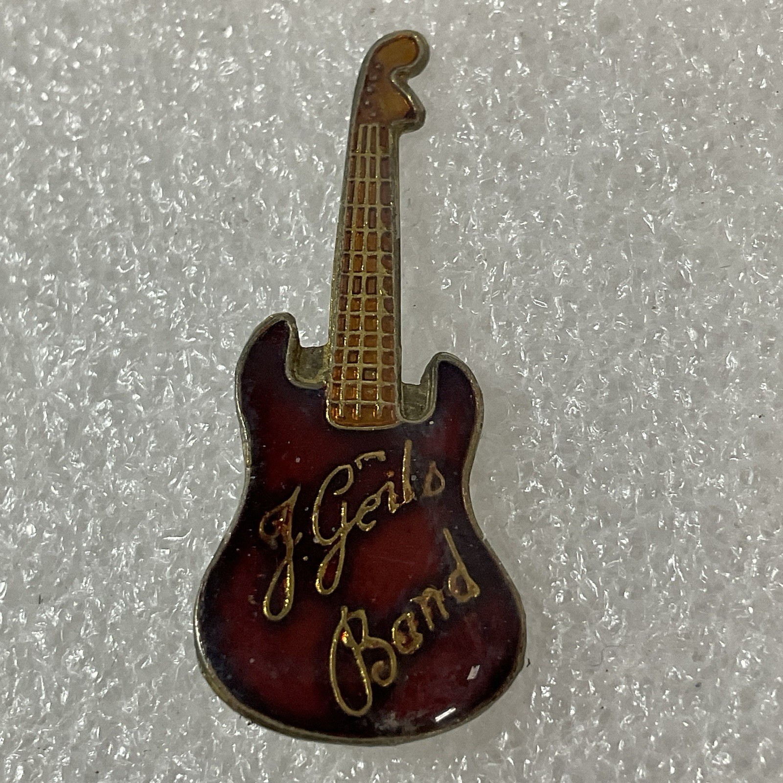 The J Geils BandRed & Gold Guitar Enamel Vtg Metal Pin Pinback GnuCollectibles - Image 1