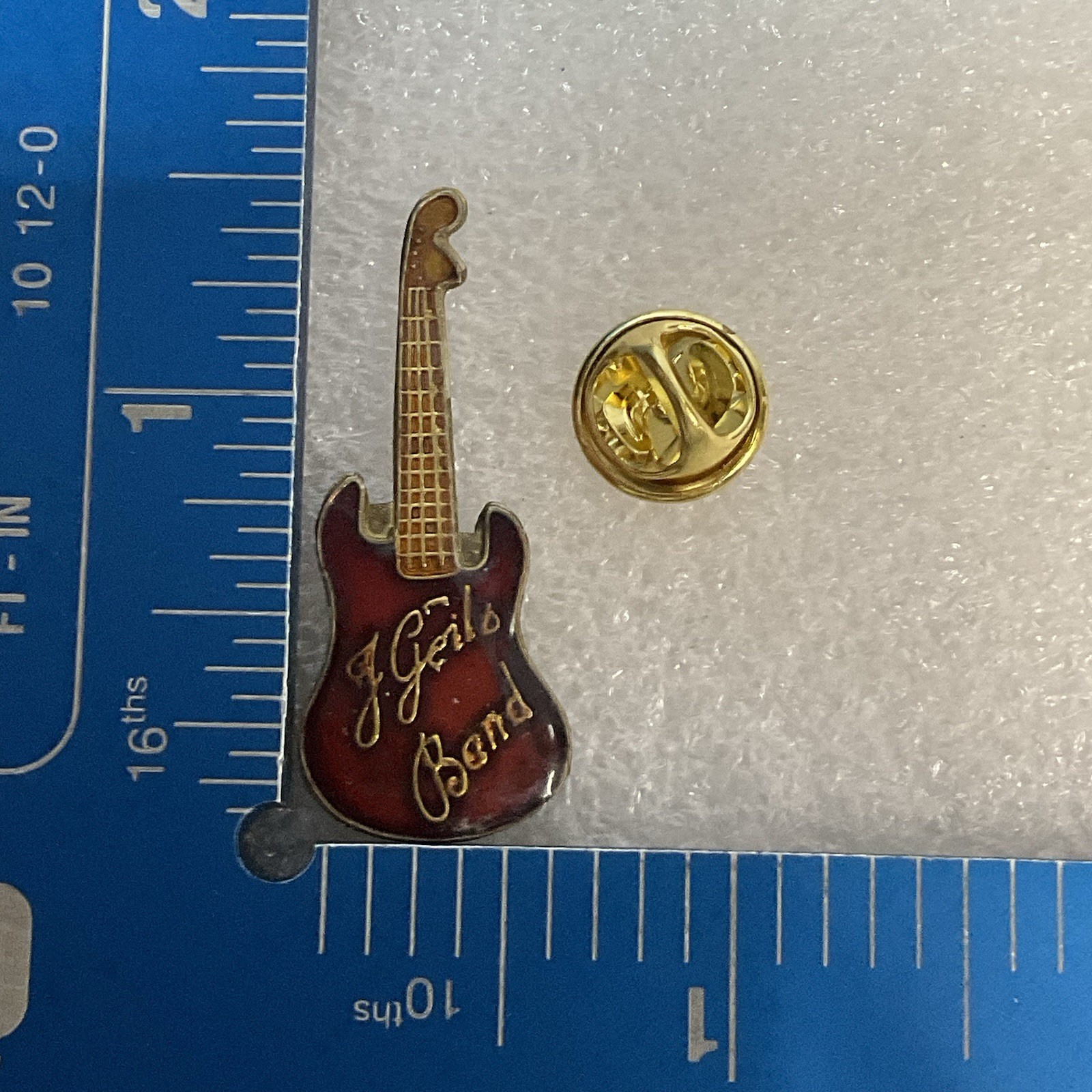 The J Geils BandRed & Gold Guitar Enamel Vtg Metal Pin Pinback GnuCollectibles - Image 5