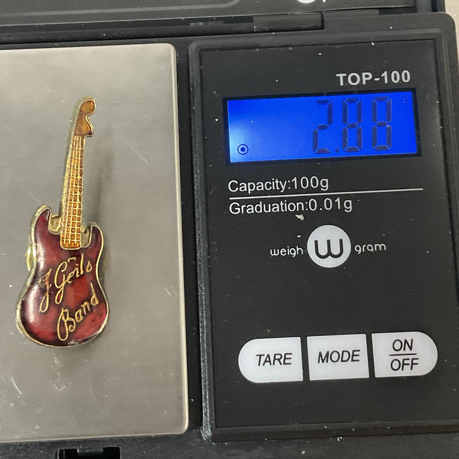 The J Geils BandRed & Gold Guitar Enamel Vtg Metal Pin Pinback GnuCollectibles - Image 9