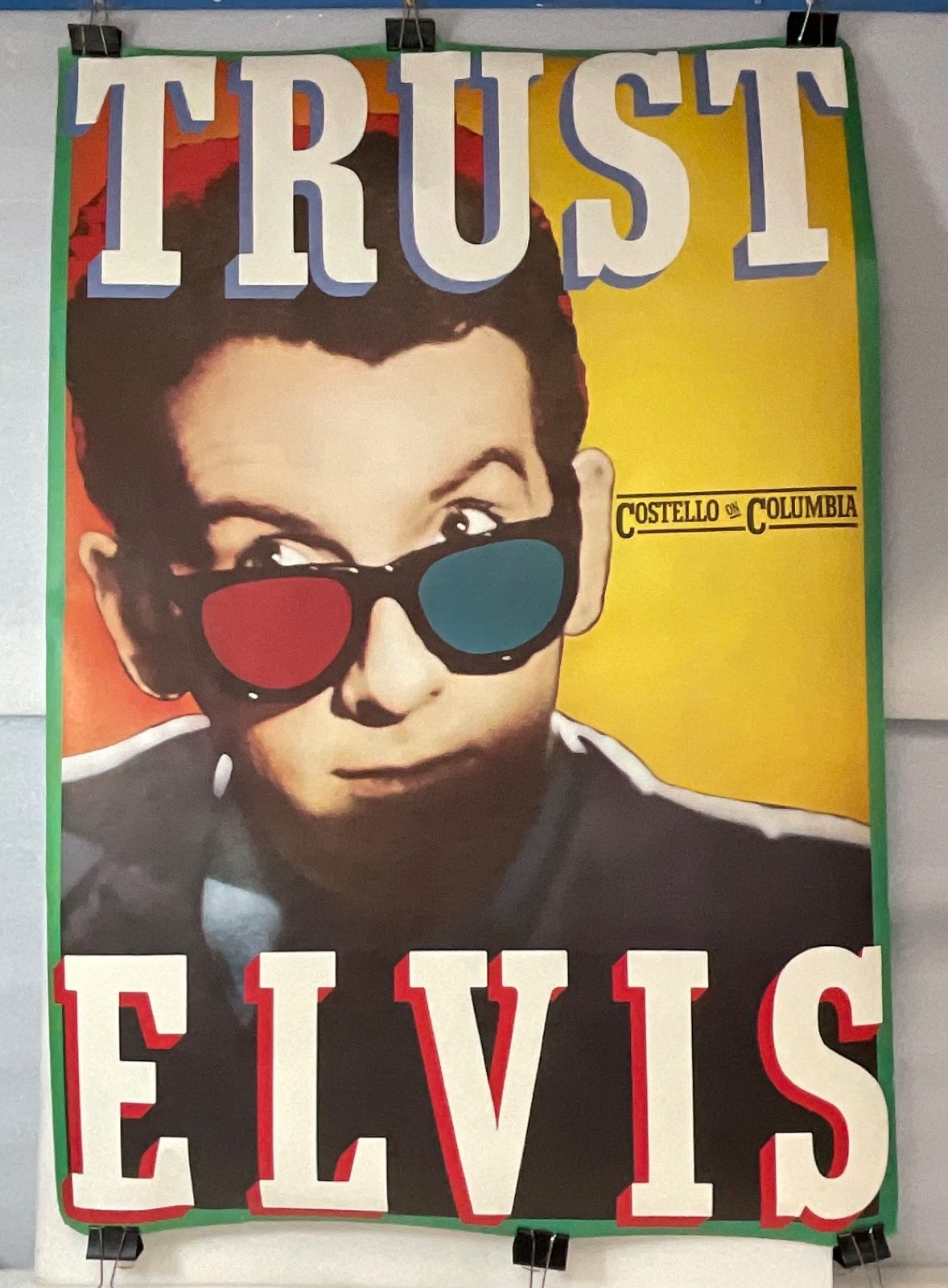 Elvis Costello Trust Poster 33in x 48in Columbia Promo Vintage Wall Art - Image 1