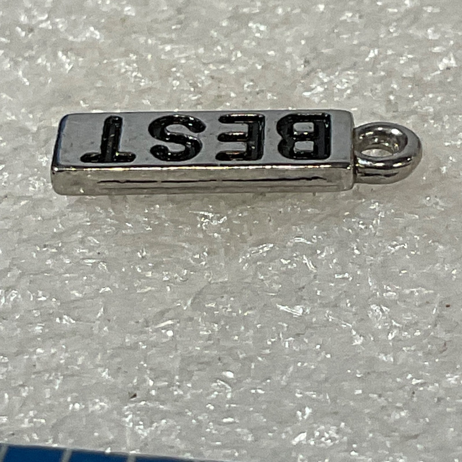 Silver Tone BEST Word Charm Pendant Jewelry Making Craft Supply 1" Small - Image 4
