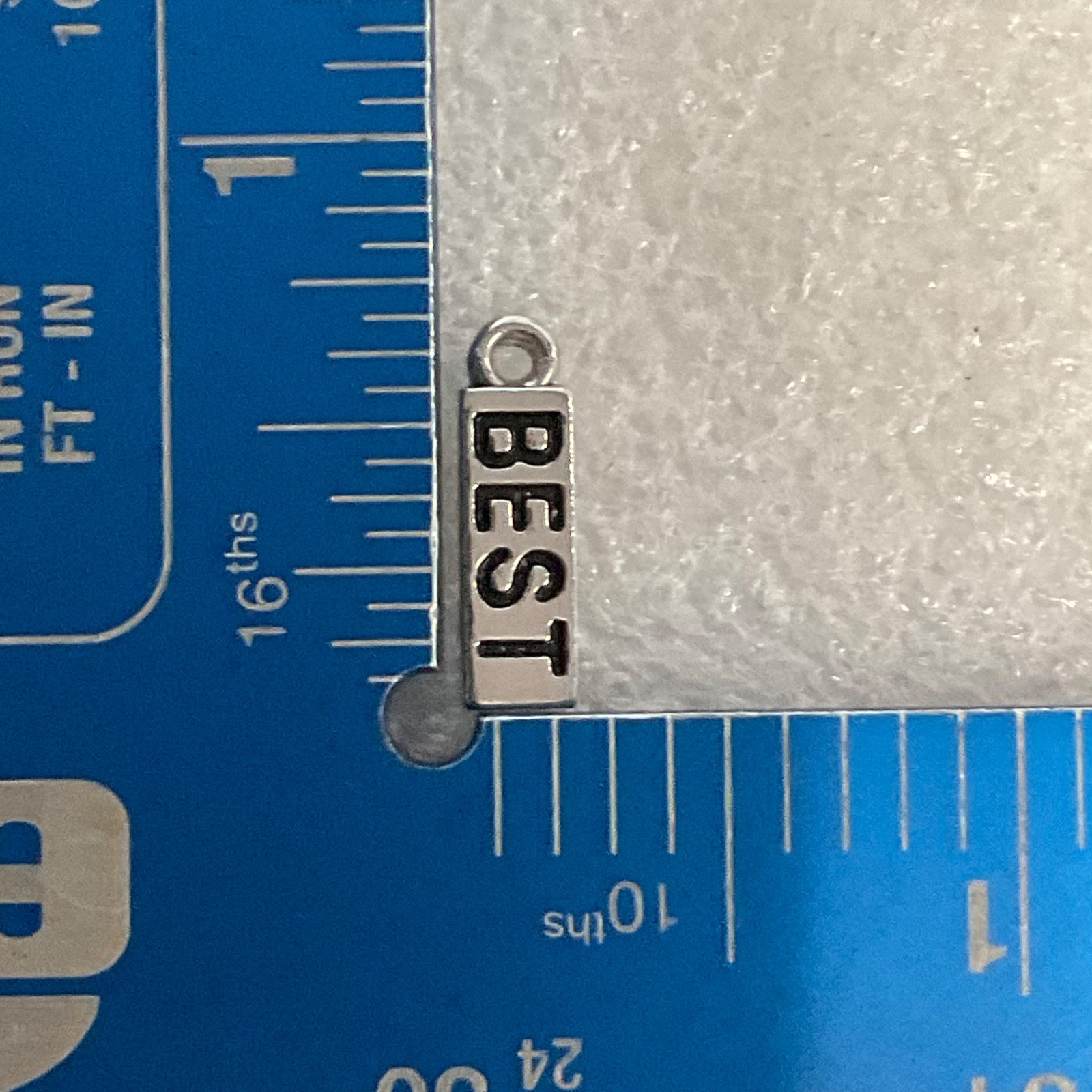 Silver Tone BEST Word Charm Pendant Jewelry Making Craft Supply 1" Small - Image 6