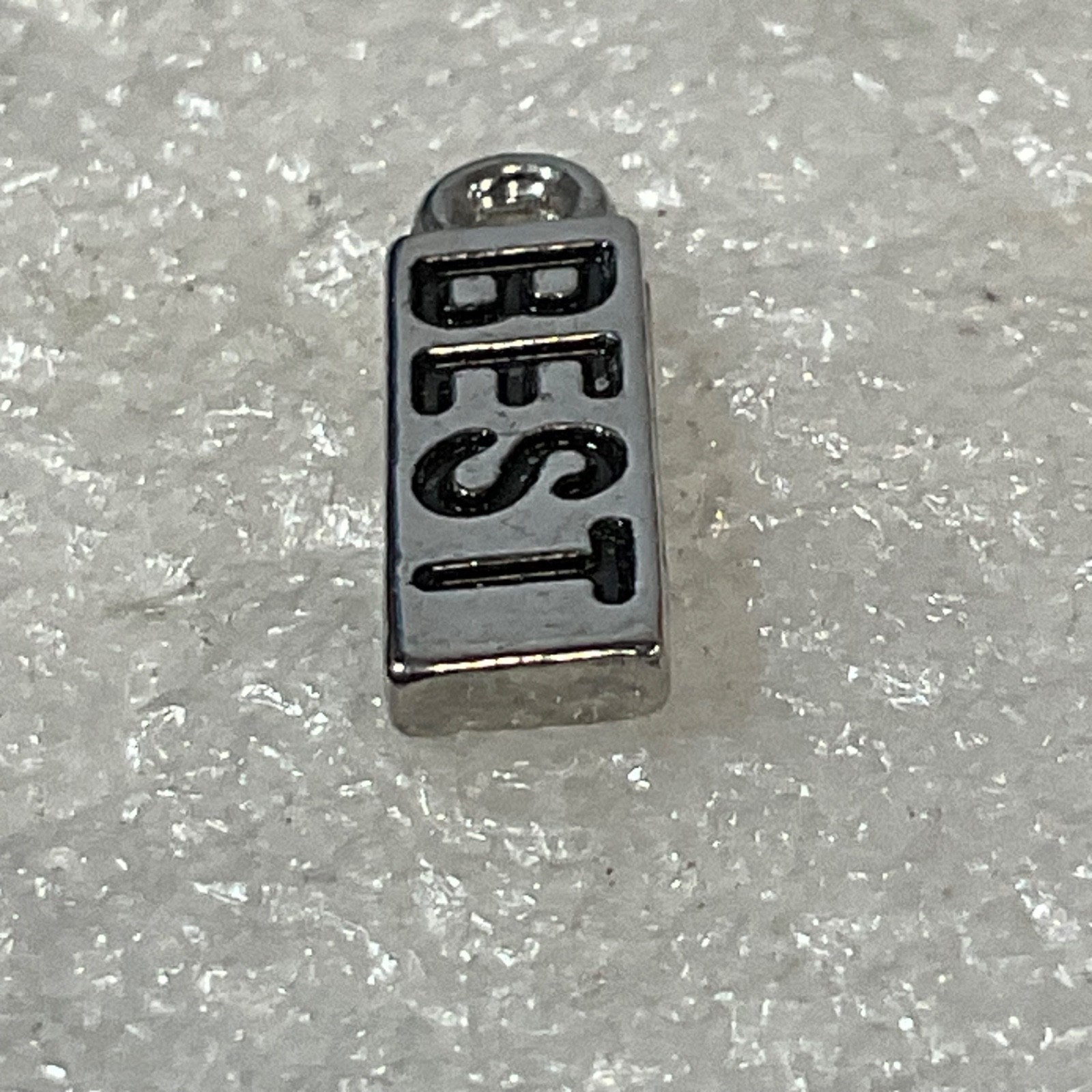 Silver Tone BEST Word Charm Pendant Jewelry Making Craft Supply 1" Small - Image 5