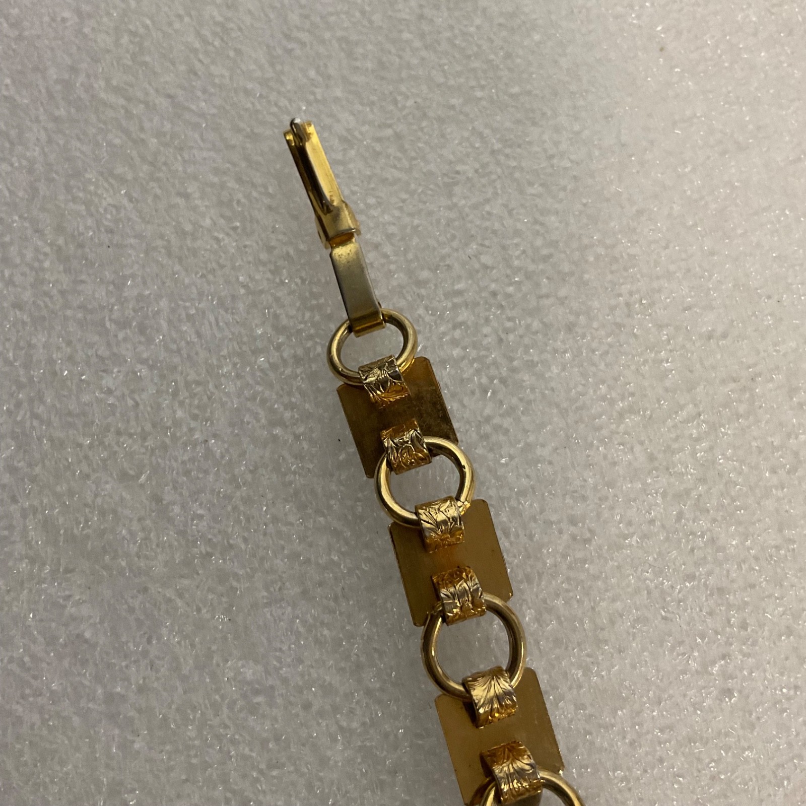 Vintage Gold Tone Bracelet 7" with Polished Agate Gemstone Links 15g Retro Jewel - Image 6