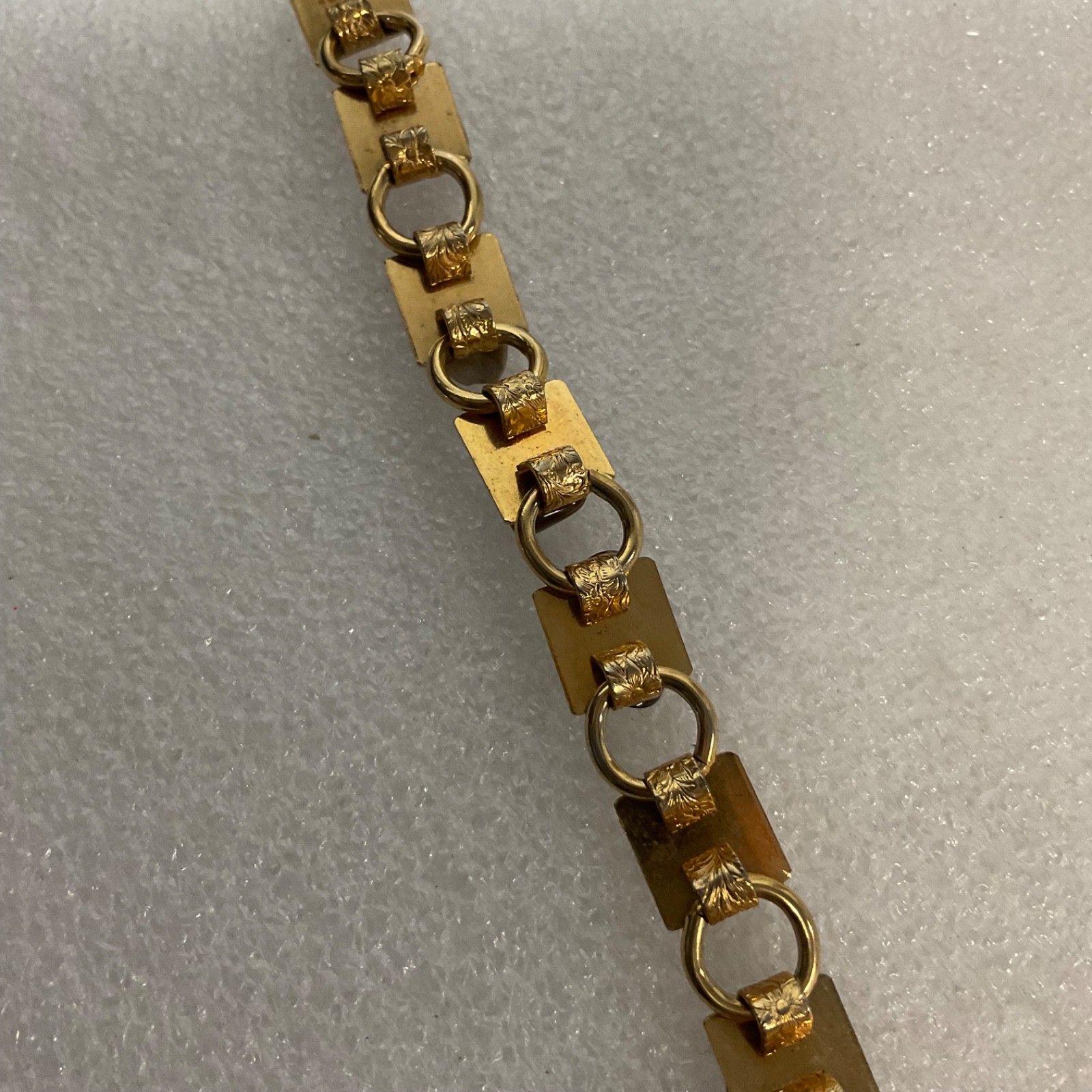 Vintage Gold Tone Bracelet 7" with Polished Agate Gemstone Links 15g Retro Jewel - Image 7