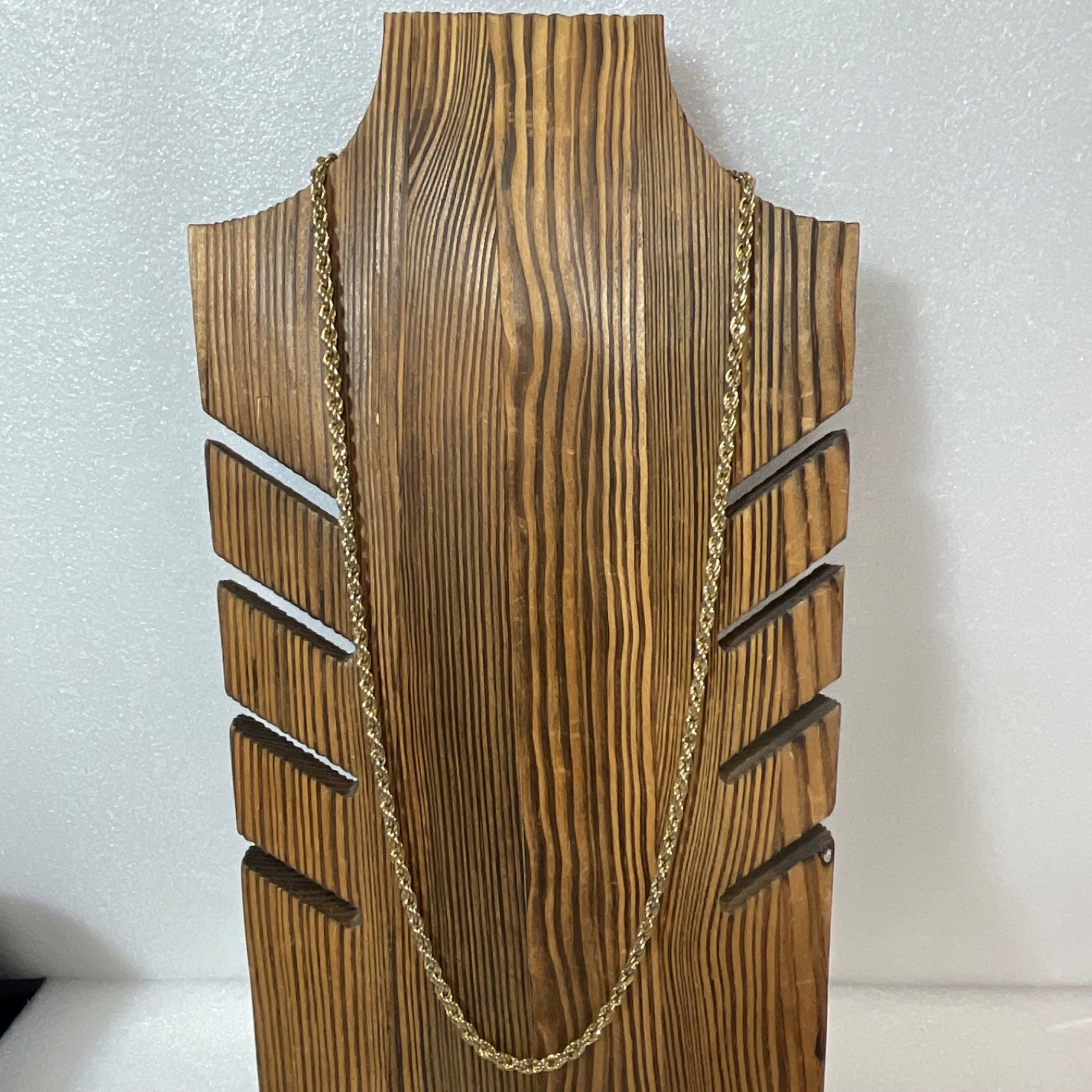 23" Gold Tone Rope Chain Necklace Vintage Style Fashion Jewelry Unisex - Image 1