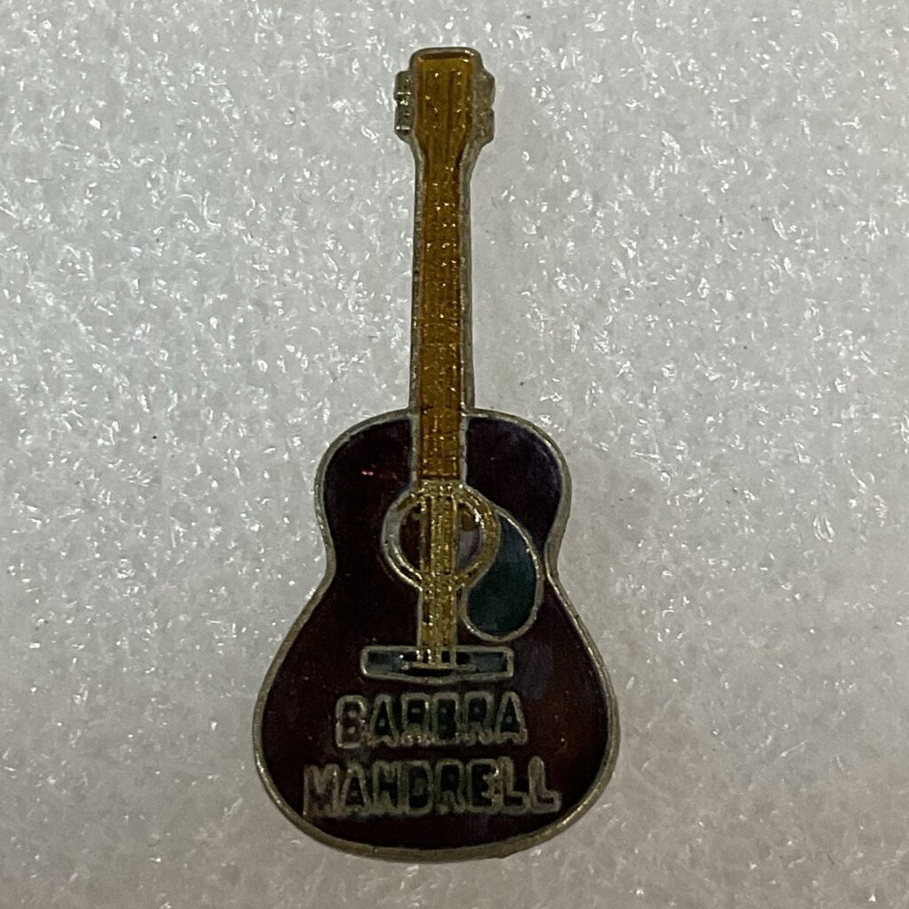Barbara Mandrell Multicolor Metal Guitar Pin Vintage Pinback GnuCollectibles - Image 1