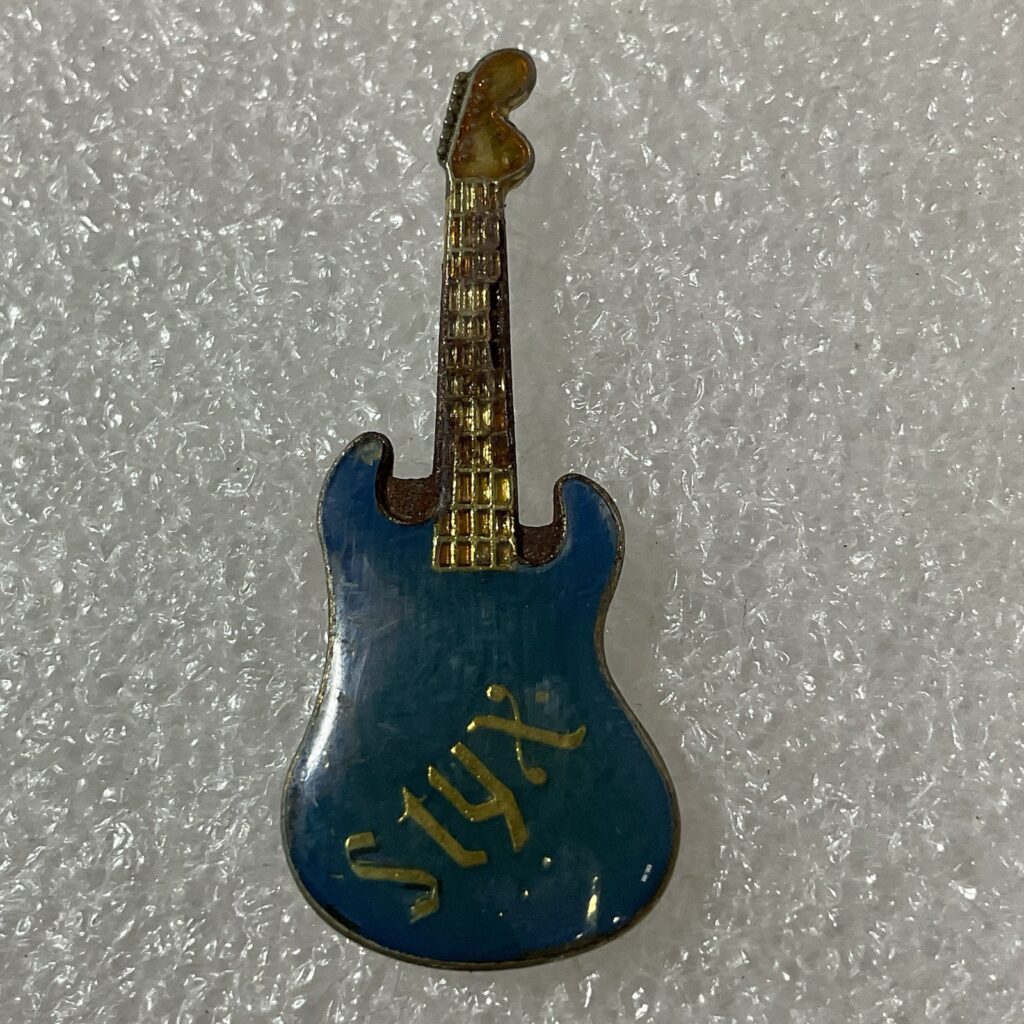 Styx Blue & Gold Metal Enamel Pin Vintage Pinback GnuCollectibles - Image 1