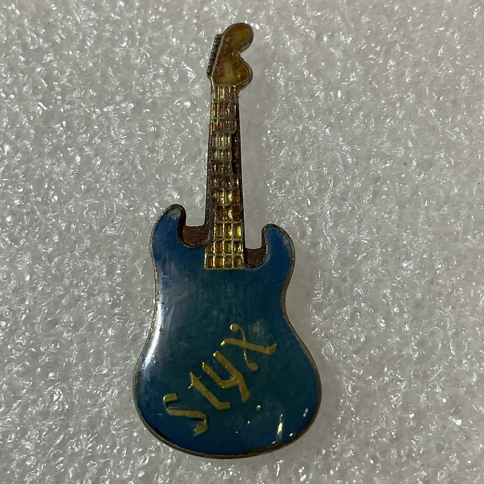 Styx Blue & Gold Metal Enamel Pin Vintage Pinback GnuCollectibles - Image 1