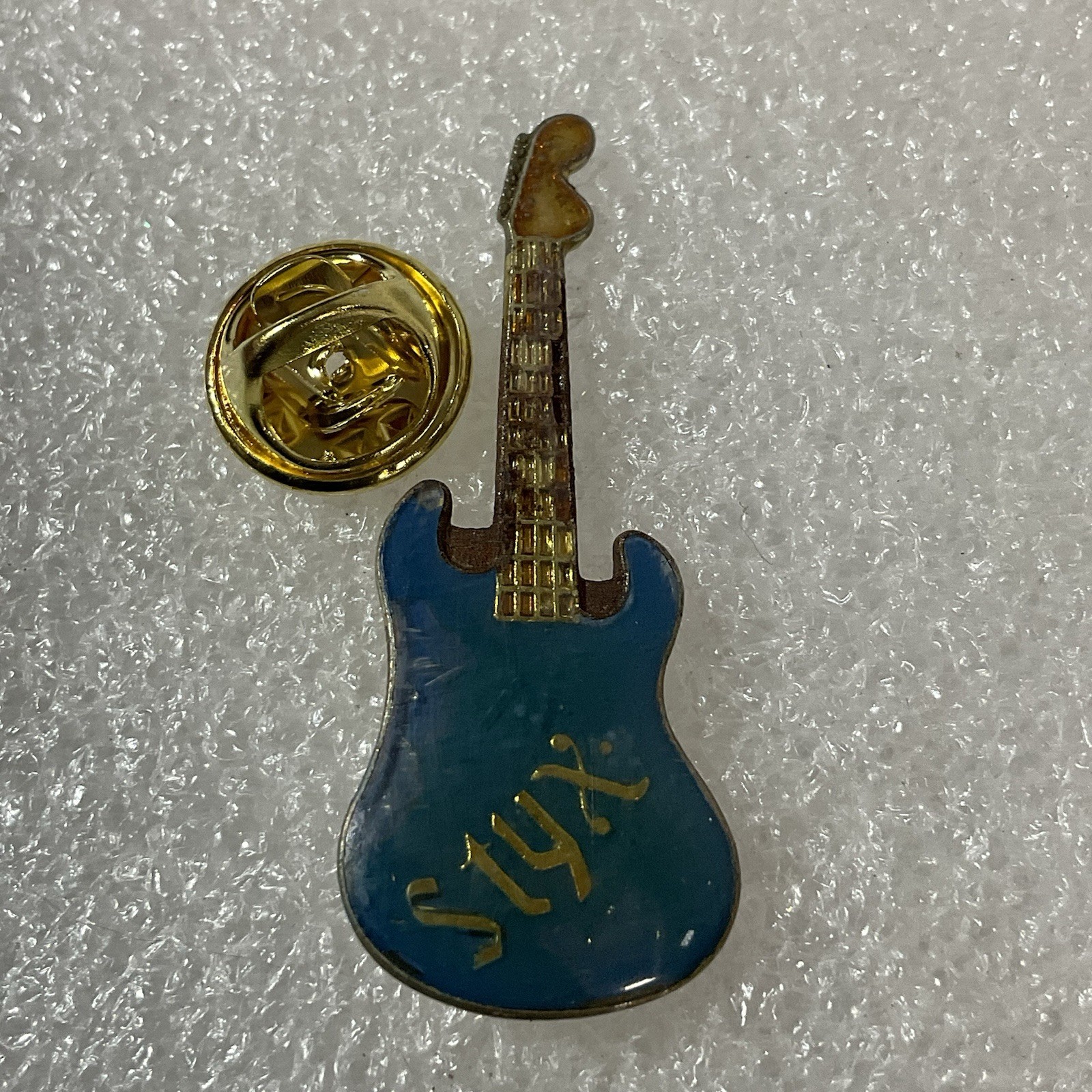 Styx Blue & Gold Metal Enamel Pin Vintage Pinback GnuCollectibles - Image 3