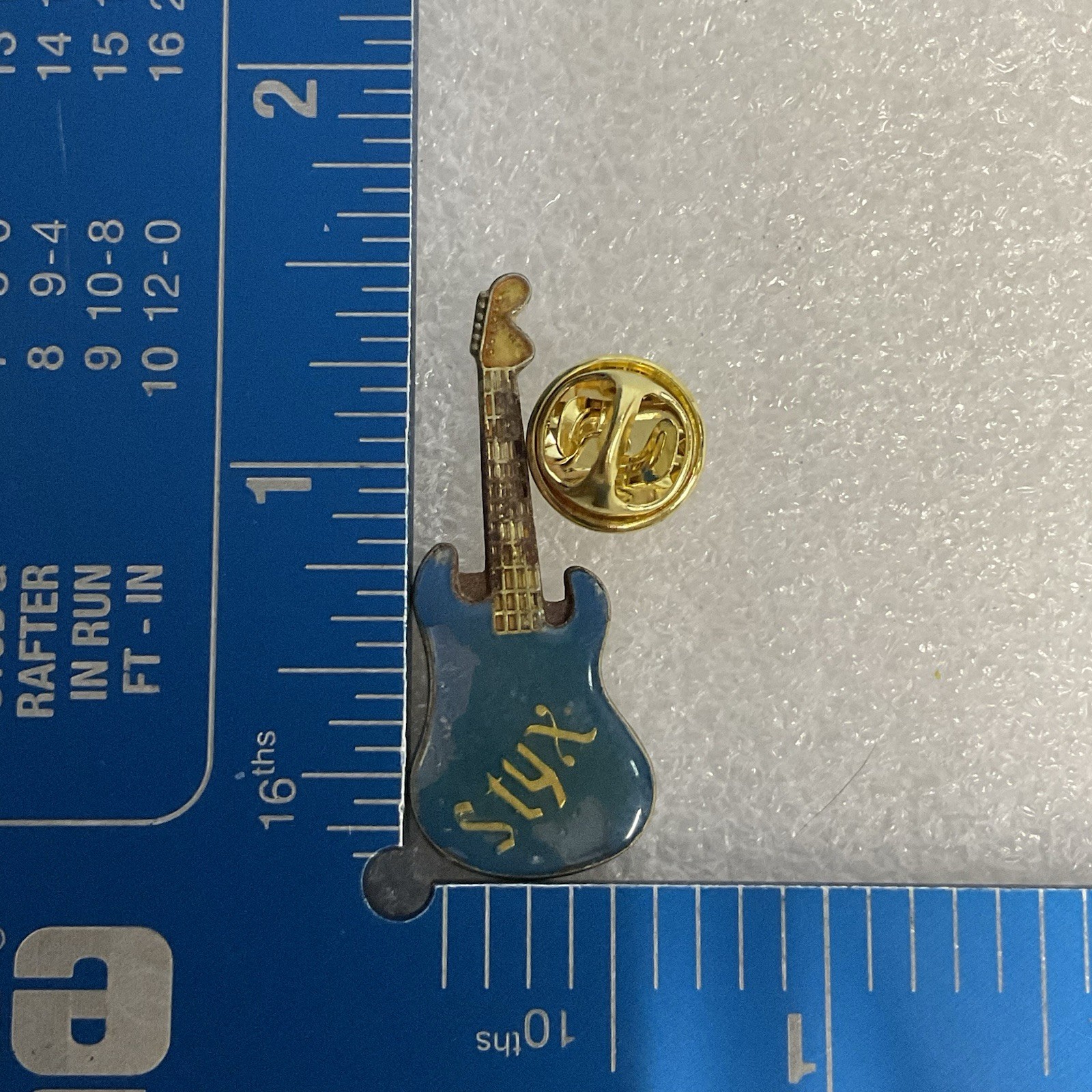 Styx Blue & Gold Metal Enamel Pin Vintage Pinback GnuCollectibles - Image 7