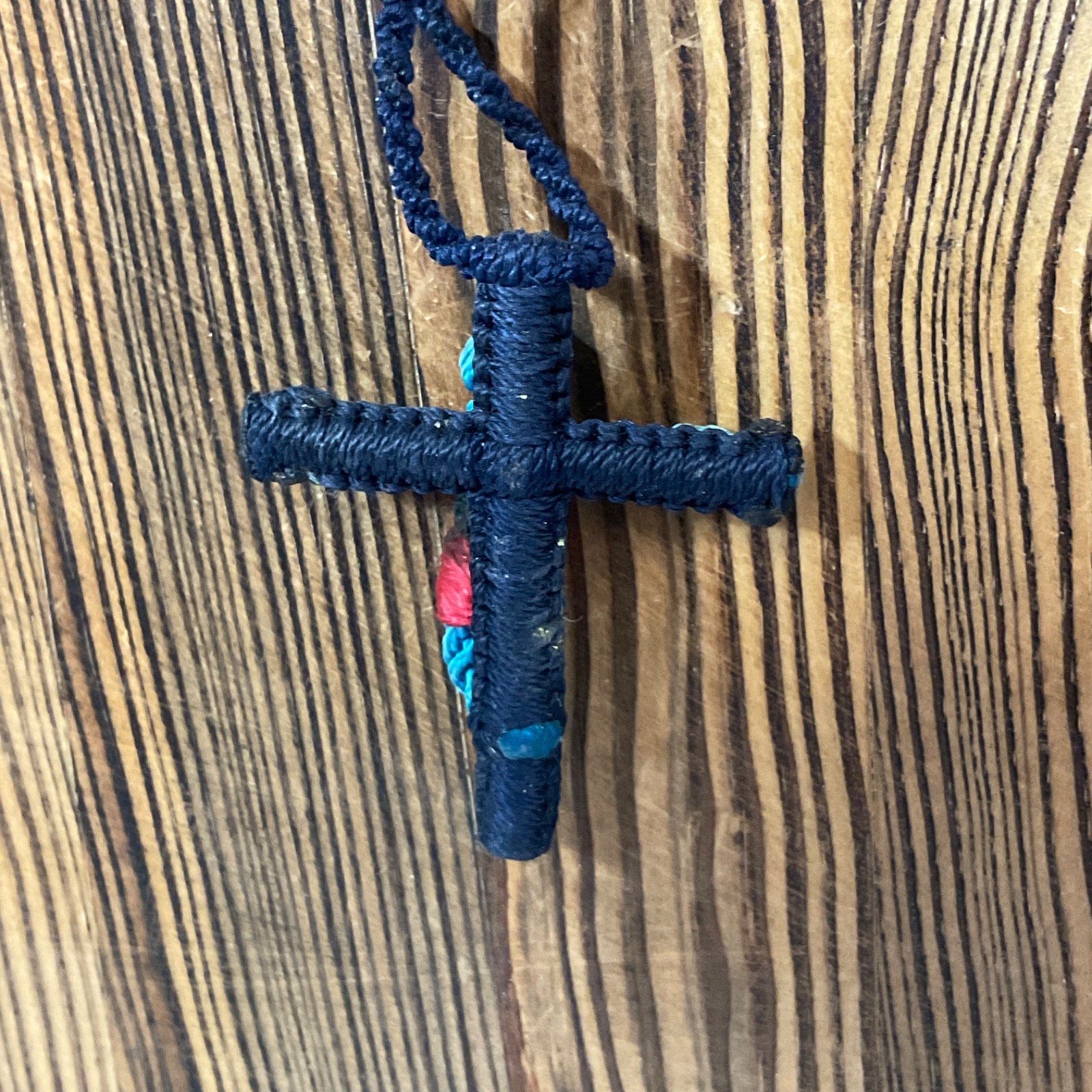 Handmade Woven Cross Necklace Christian Catholic Religious Rope Pendant Jewelry - Image 5