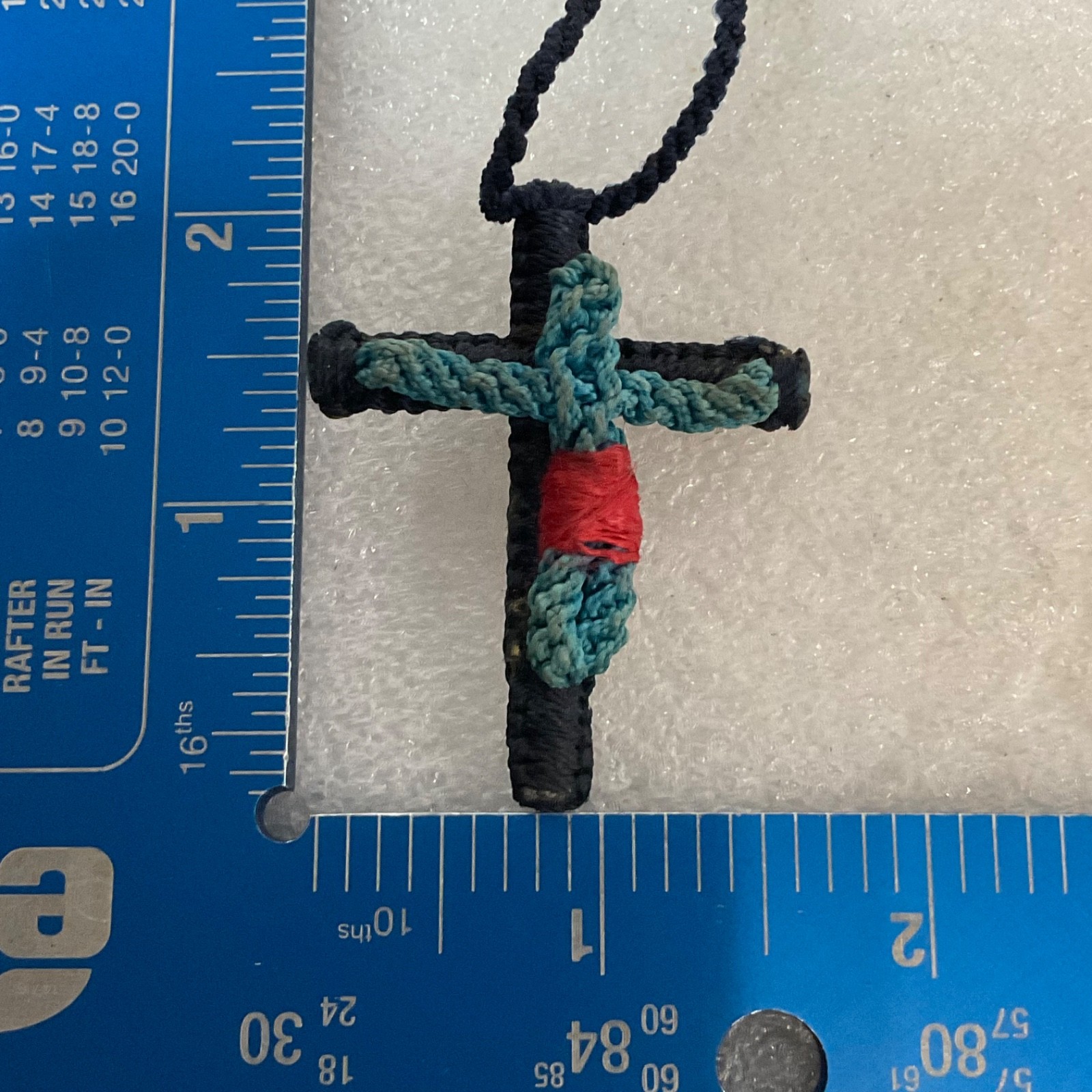 Handmade Woven Cross Necklace Christian Catholic Religious Rope Pendant Jewelry - Image 6