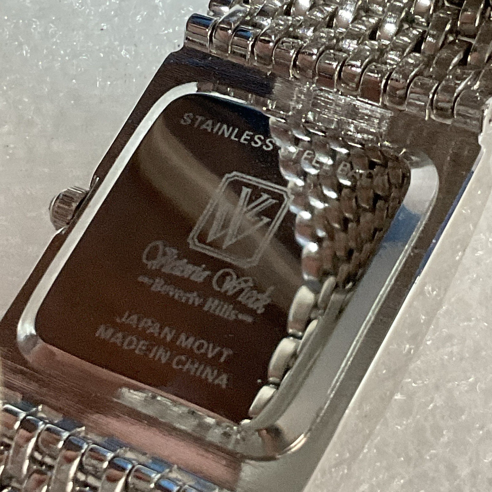 Victoria Wieck Quartz Watch Women Silver Rhinestone Japan Movt Needs Battery 7" - Image 9