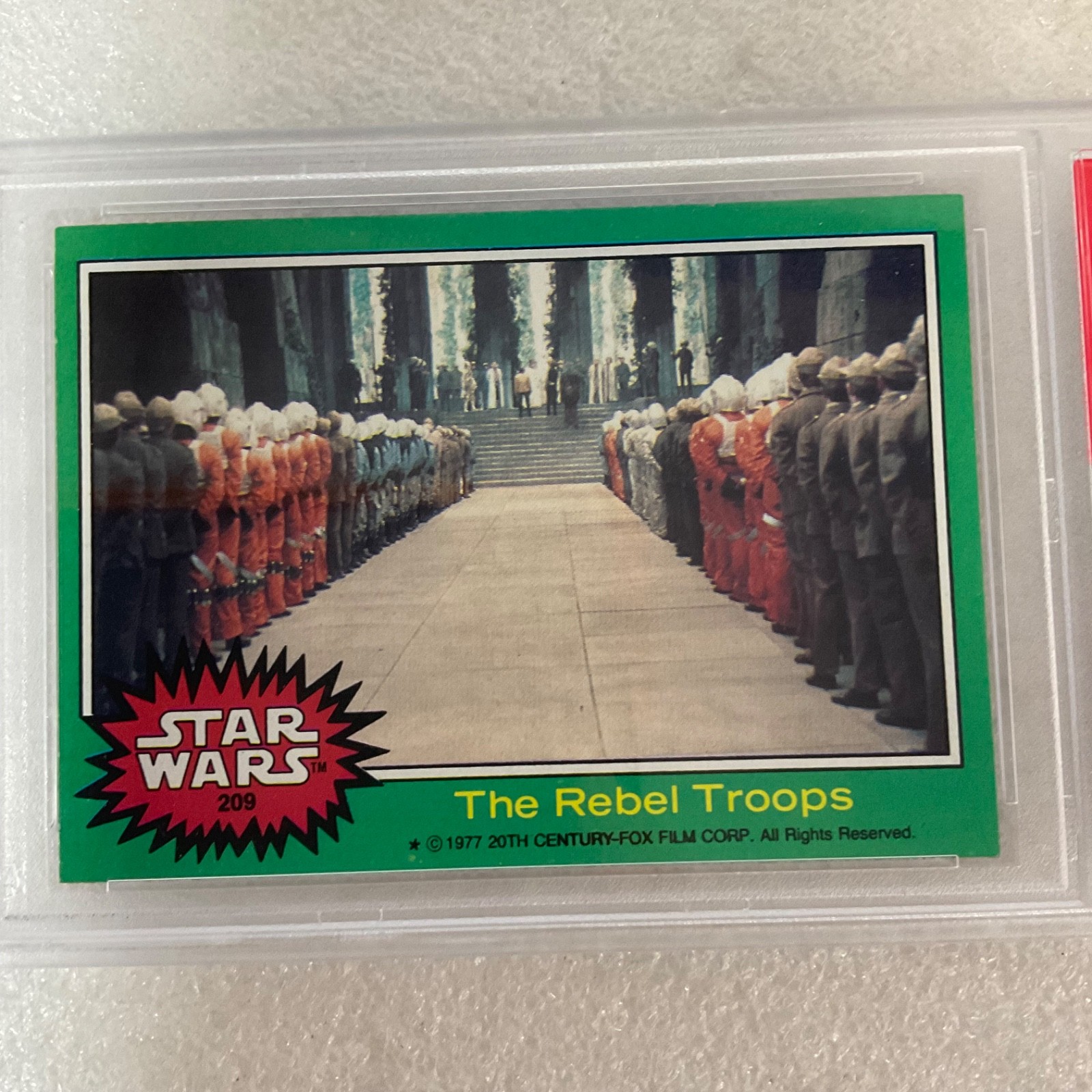 Star Wars 1977 The Rebel Troops #209 Series 4 Green PSA 8 CERT#41486303 - Image 3