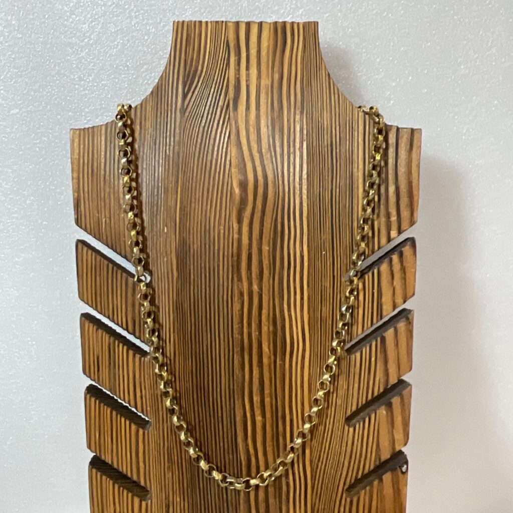 Vintage Gold Tone Chain Necklace 21 Inch Textured Links Retro Jewelry - Image 1