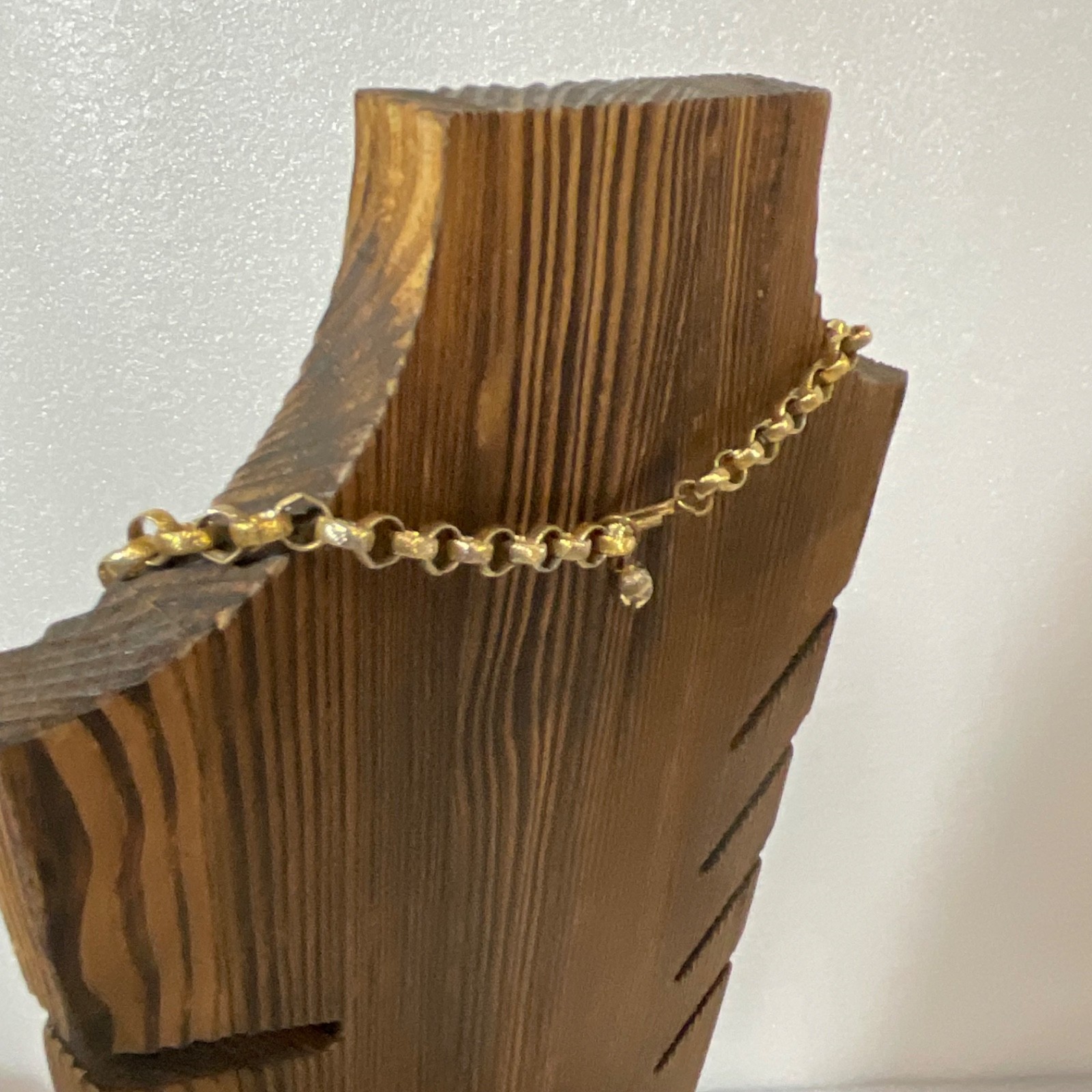 Vintage Gold Tone Chain Necklace 21 Inch Textured Links Retro Jewelry - Image 3
