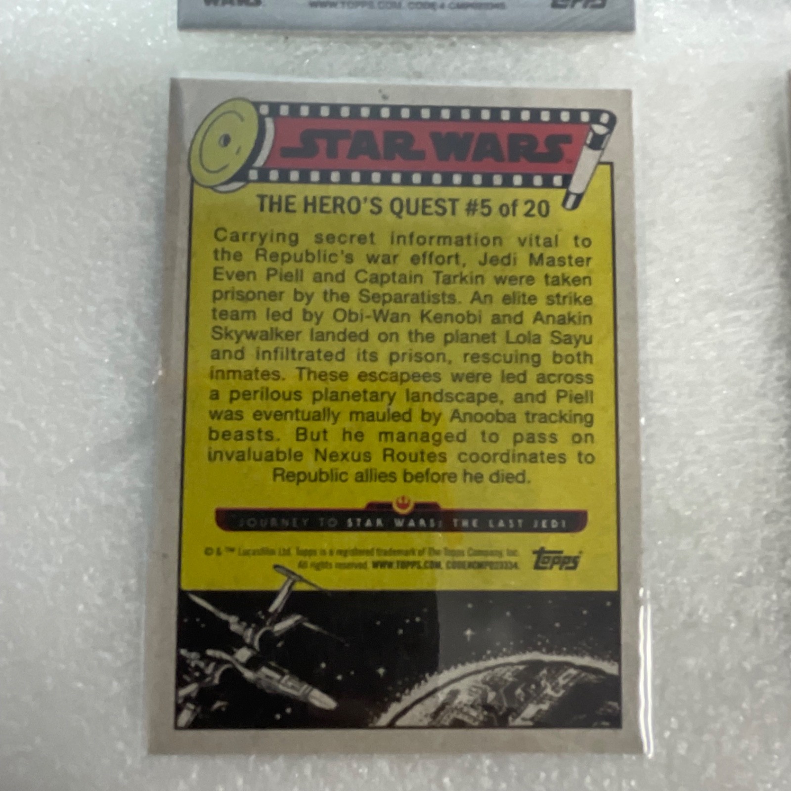 Star Wars Journey to The Last Jedi Topps 6 Card Lot 2017 - Image 10