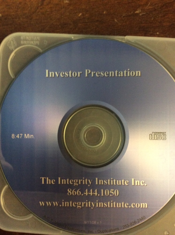 Investor Presentation The Integrity Institute Compact Disc UsedCDmusicCom - Image 4