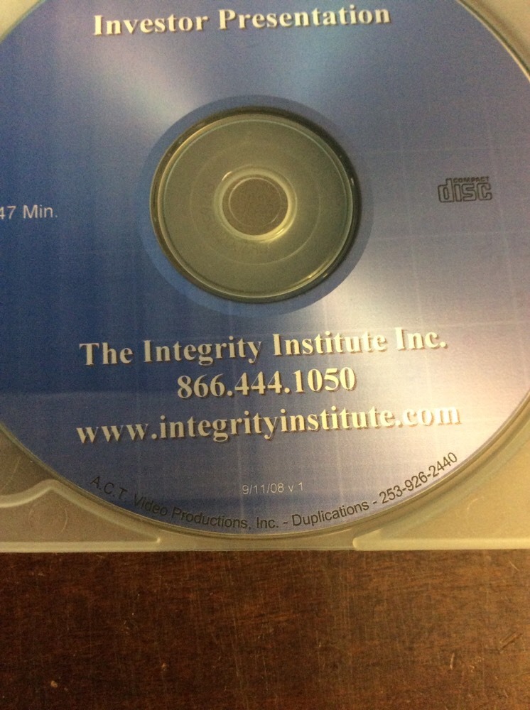 Investor Presentation The Integrity Institute Compact Disc UsedCDmusicCom - Image 5