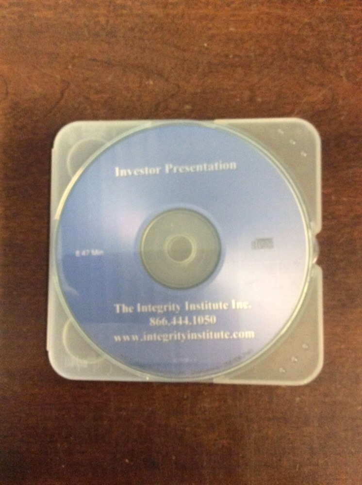Investor Presentation The Integrity Institute Compact Disc UsedCDmusicCom - Image 8