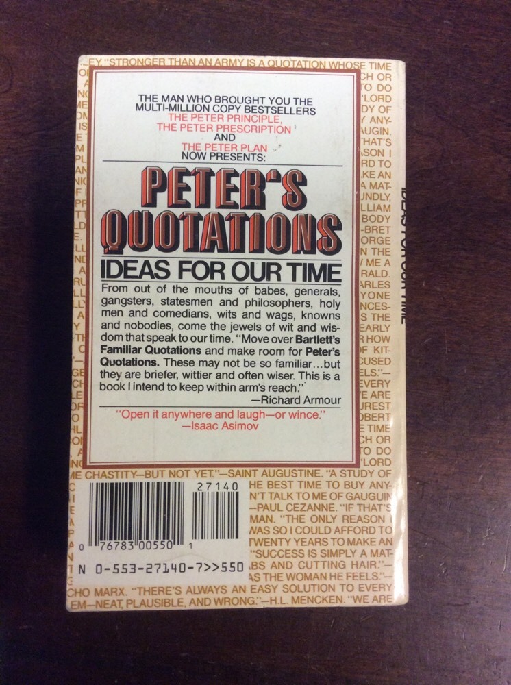 Peter's Quotations Ideas For Our Time 1987 SoftBack Dr Laurence J Peter - Image 2