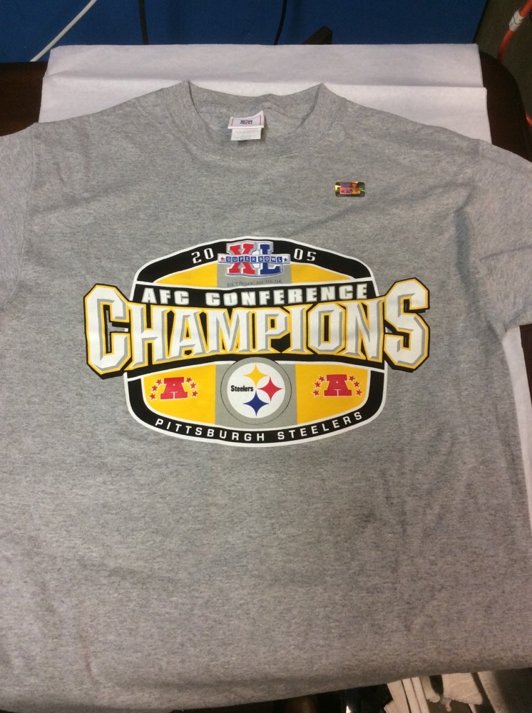 2005 AFC Conference Champions Pittsburgh Steelers Medium TShirt - Image 1
