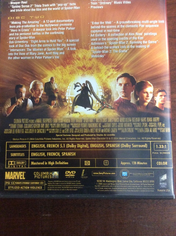 Spider-Man 2 (DVD, 2004, 2-Disc Set, Special Edition, Fullscreen) - Image 6