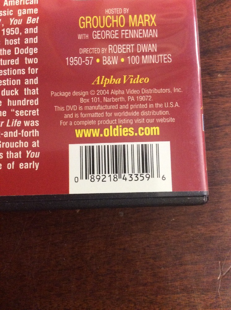 You Bet Your Life Vol 1 (DVD, 2004) Groucho Marx RecycledDVD.com - Image 3