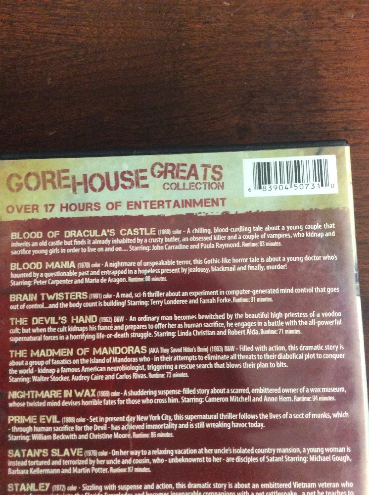 The Gore House Greats Collection (DVD, 2009, 3-Disc) Halloween RecycledDVD.com - Image 4