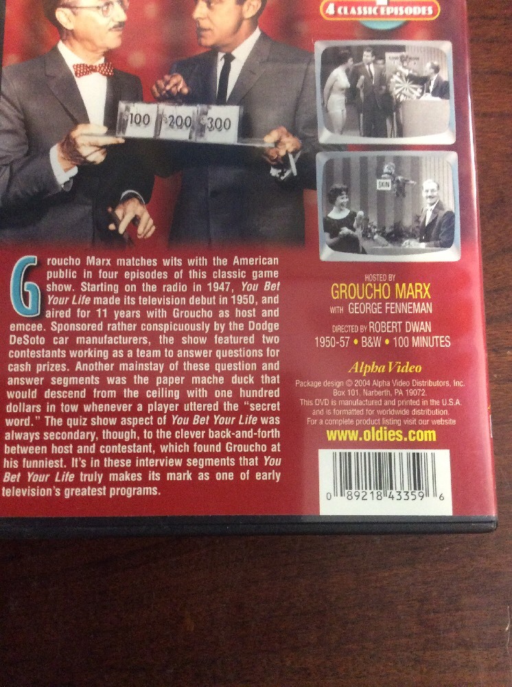 You Bet Your Life Vol 1 (DVD, 2004) Groucho Marx RecycledDVD.com - Image 4