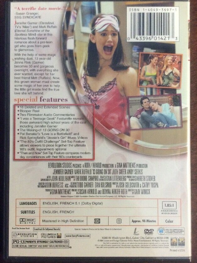 13 Going on 30 DVD 2004 Special Ed Mark Ruffalo Jennifer Garner RecycledDVD.com - Image 2
