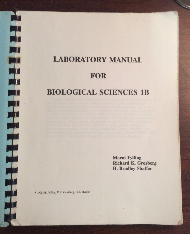 Laboratory Manual For Biological Sciences 1B UC Davis 1990 Falling, Grosberg - Image 4