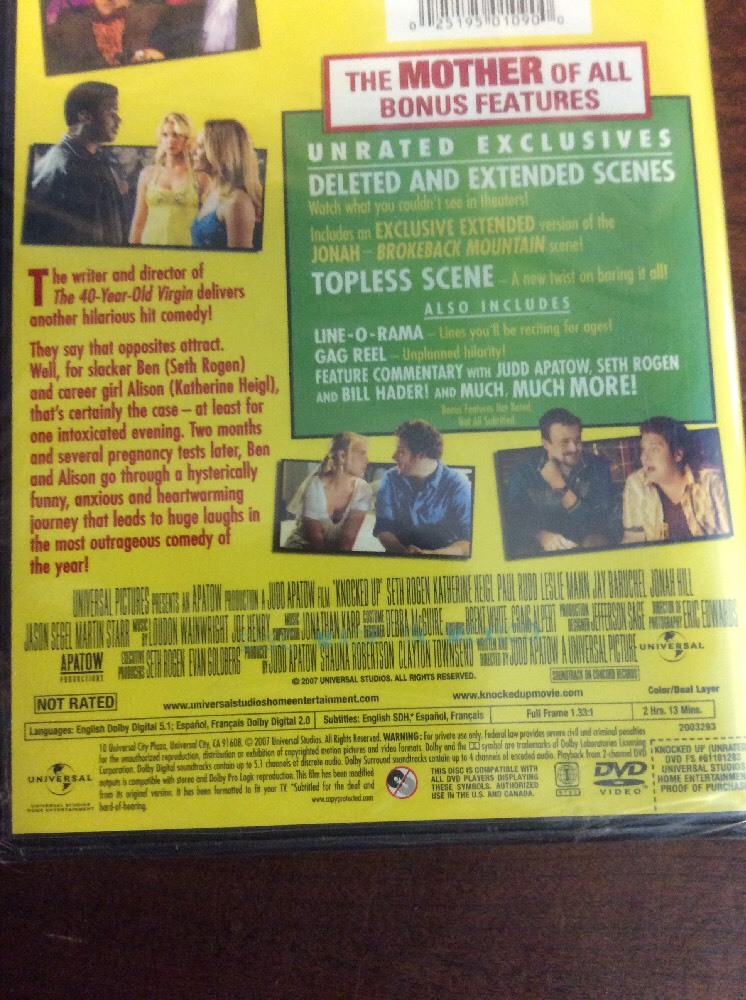 Knocked Up (DVD, 2007, Unrated and Unprotected; Full Frame) - Image 4
