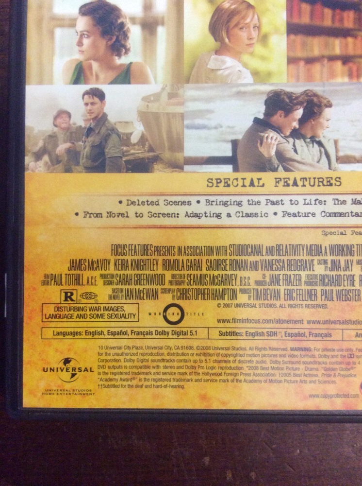 Atonement (DVD, 2008, Widescreen) - Image 11