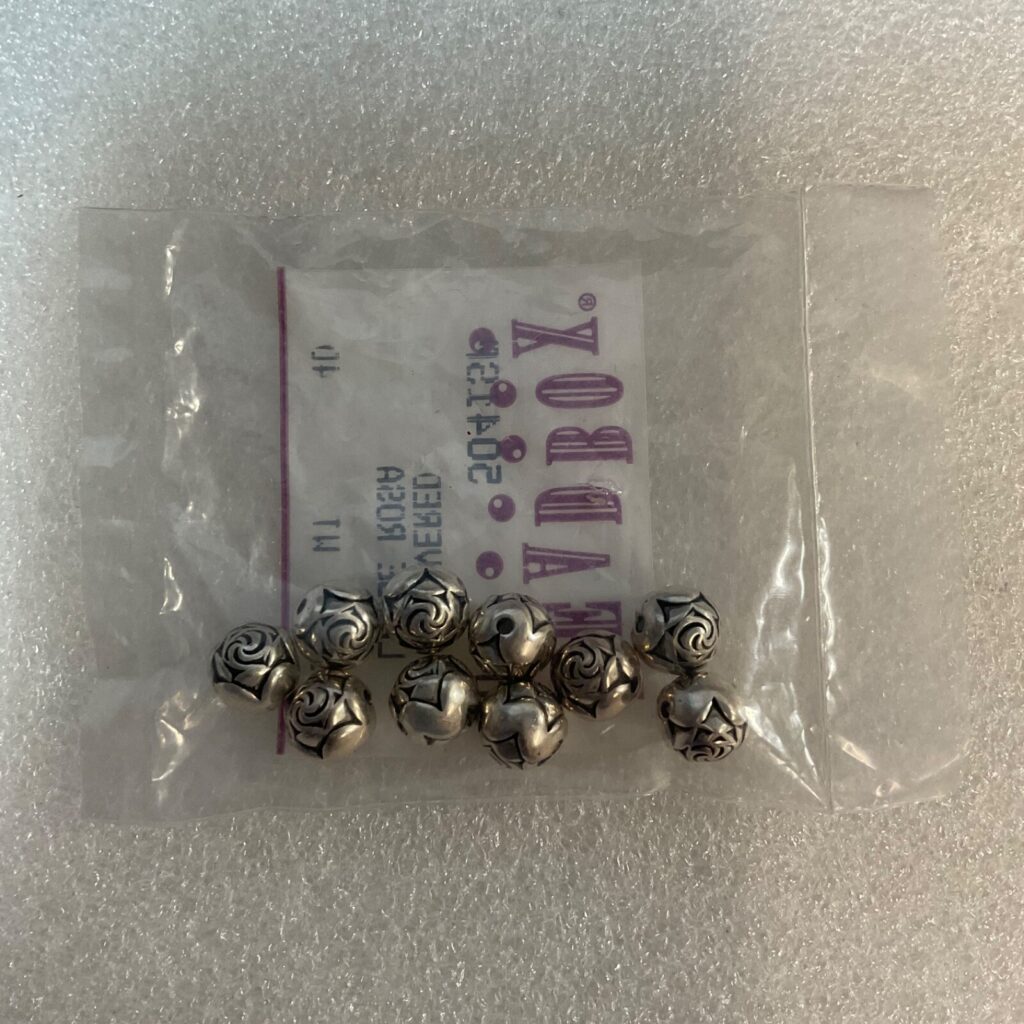10 Silvered Large Rosa Beads by Bead box - Image 1