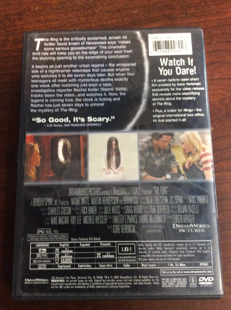 The Ring (DVD, 2003, Widescreen) With Naomi Watts RecycledDVD.com - Image 2