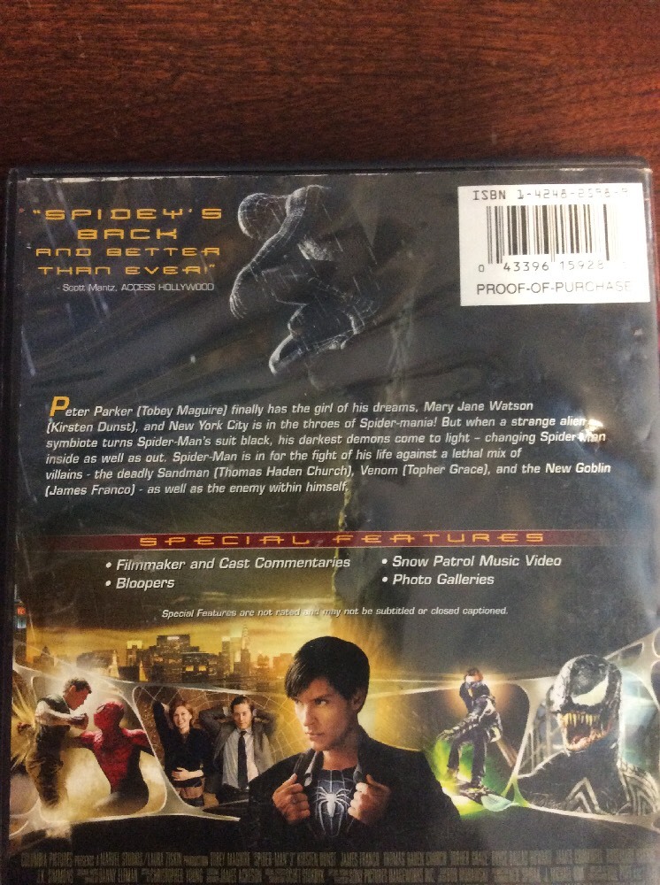 Spider-Man 3 DVD 2007 Toby Maguire And Kirsten Dunst MediaGnu - Image 4