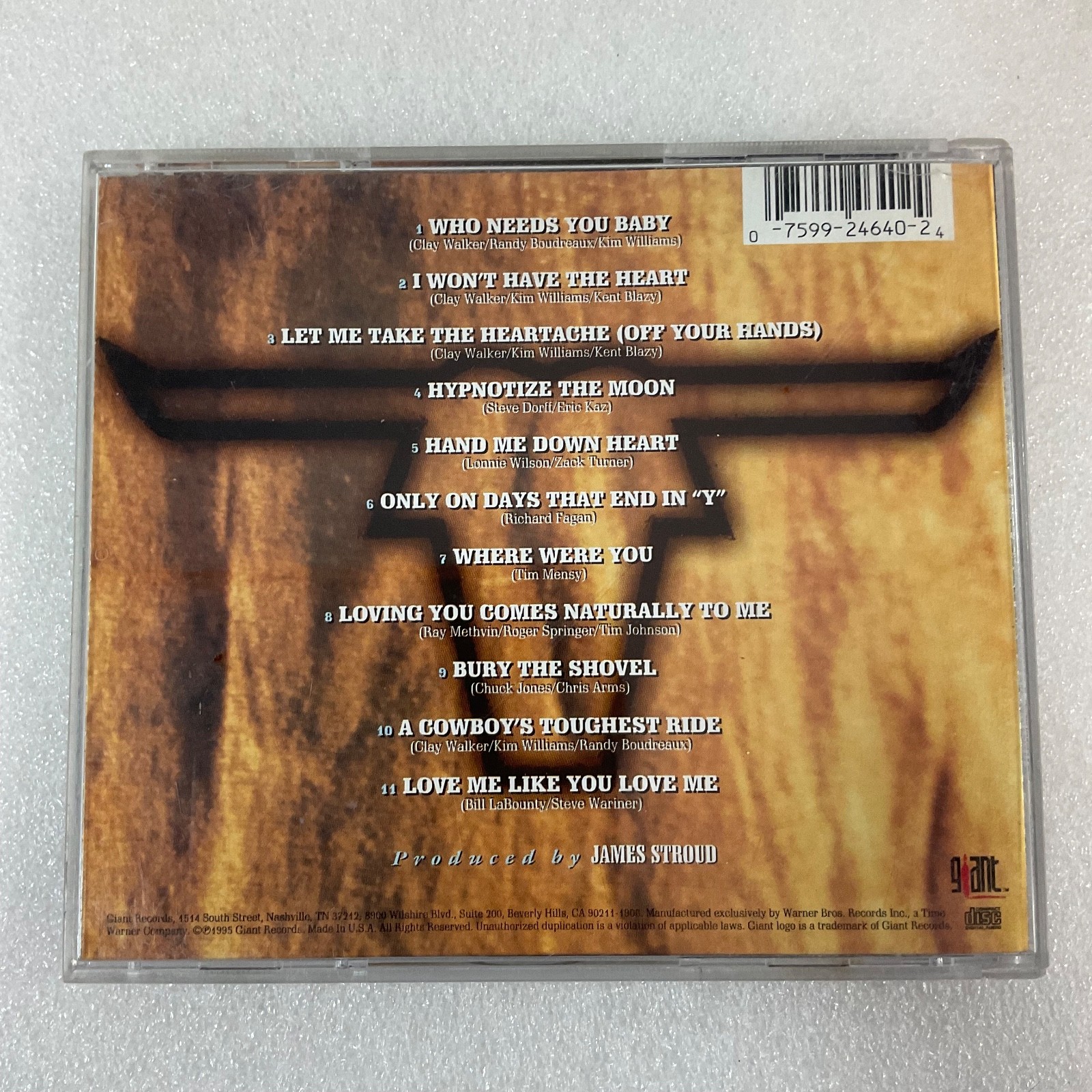 Clay Walker Hypnotize the Moon Country CD 1995 Giant Records Mini Poster - Image 2