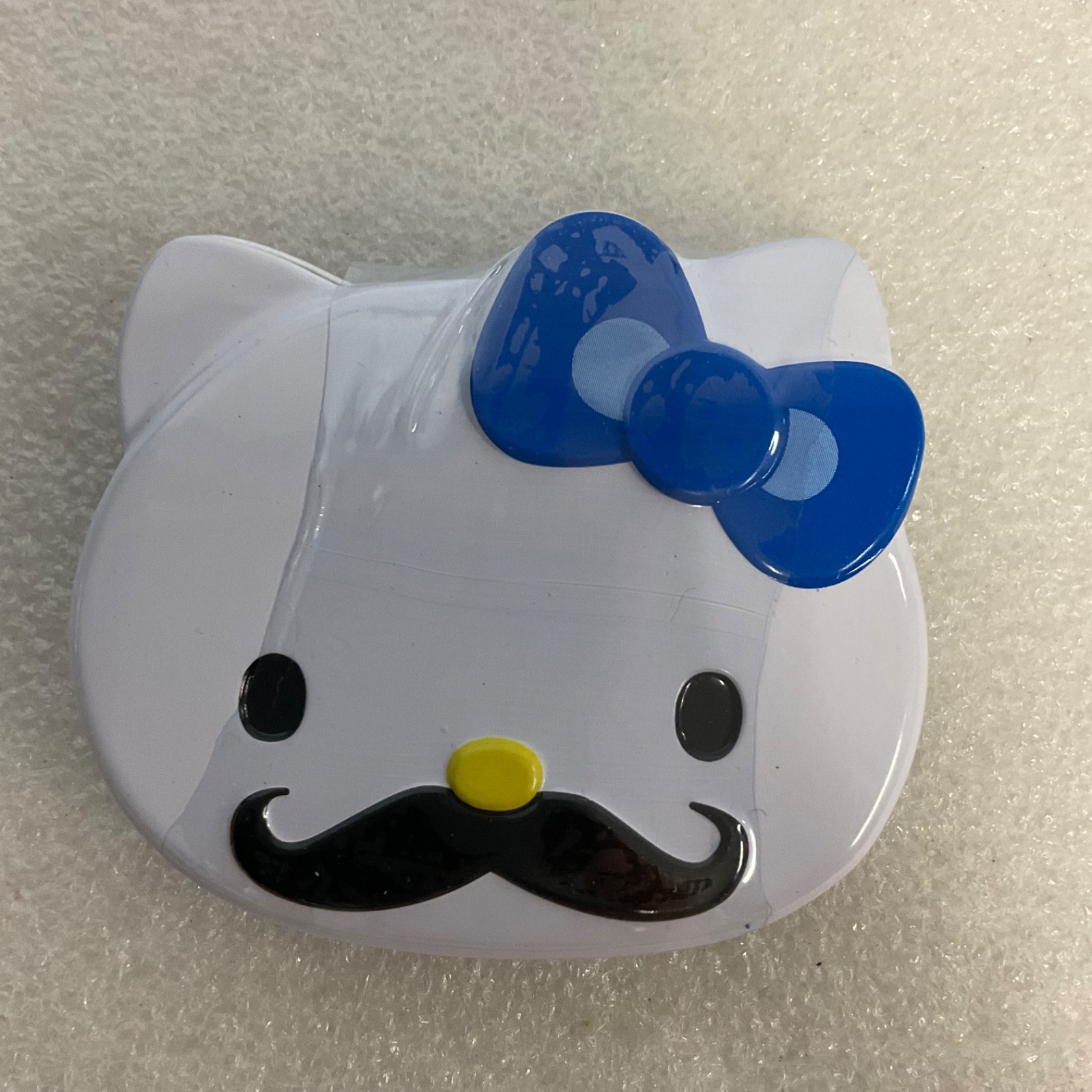 Hello Kitty Sweet 'Staches Metal Tin Blue Bow Mustache Sanrio Empty Collectible - Image 1