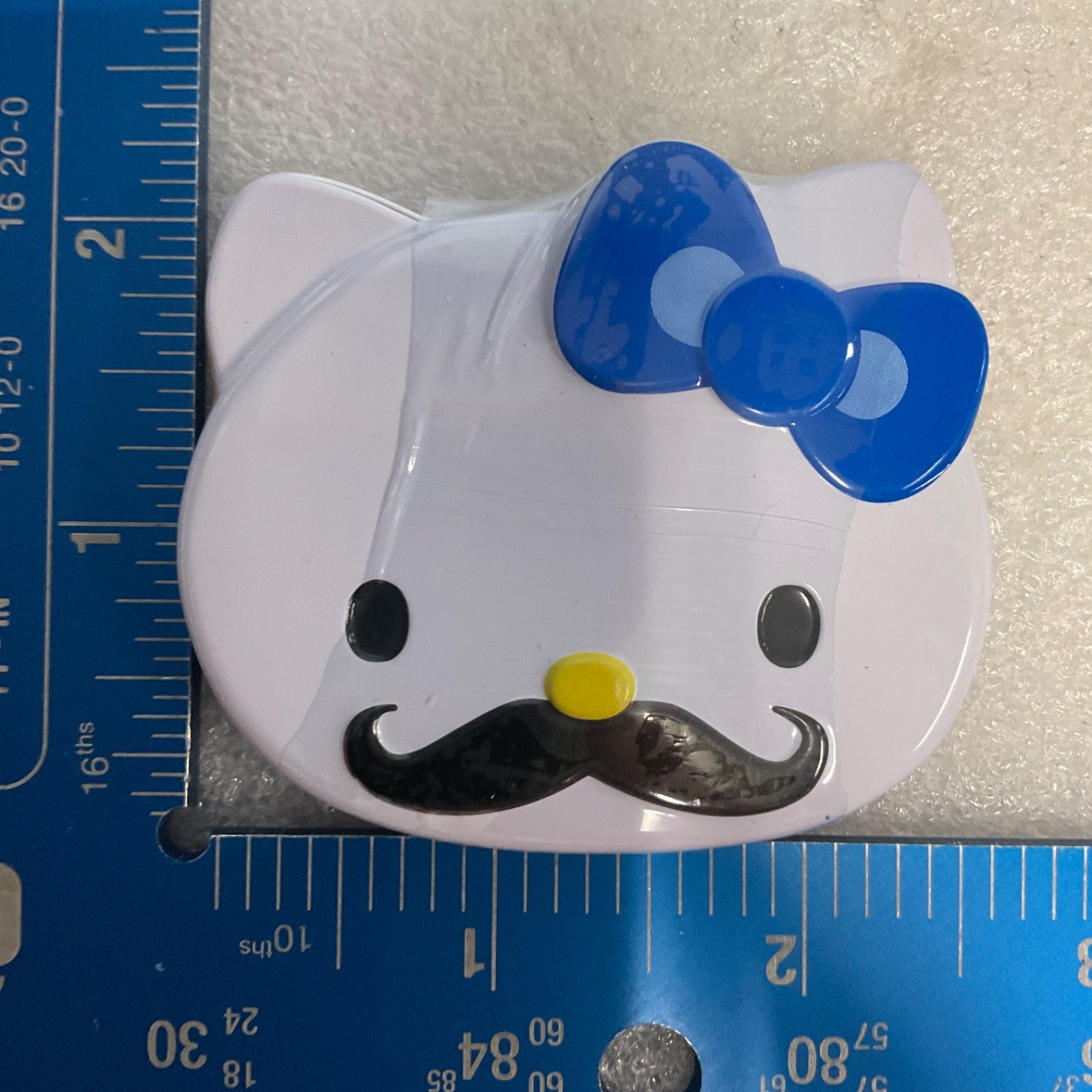 Hello Kitty Sweet 'Staches Metal Tin Blue Bow Mustache Sanrio Empty Collectible - Image 3