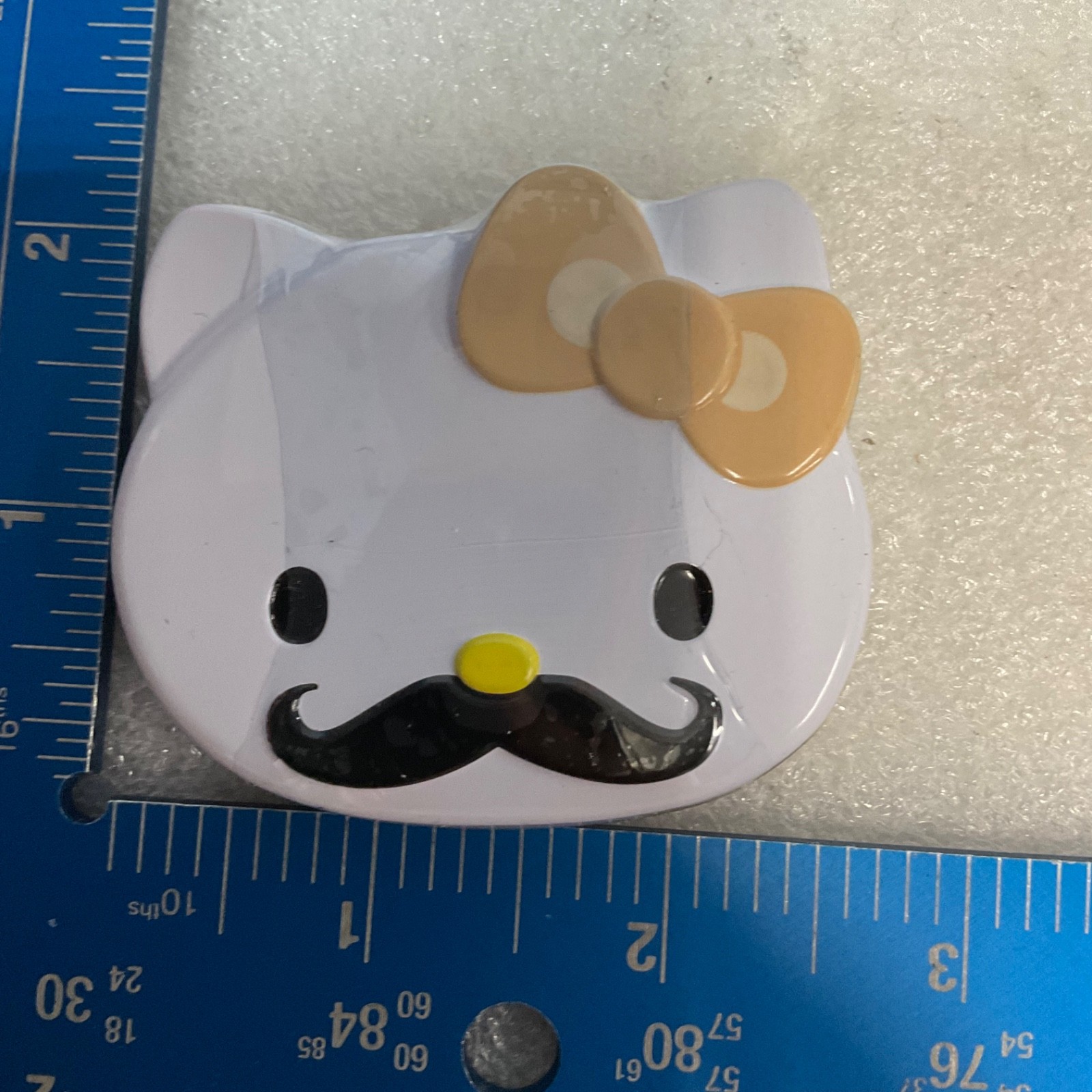 Hello Kitty Sweet 'Staches Metal Tin Beige Bow Mustache Sanrio Empty Collectible - Image 3