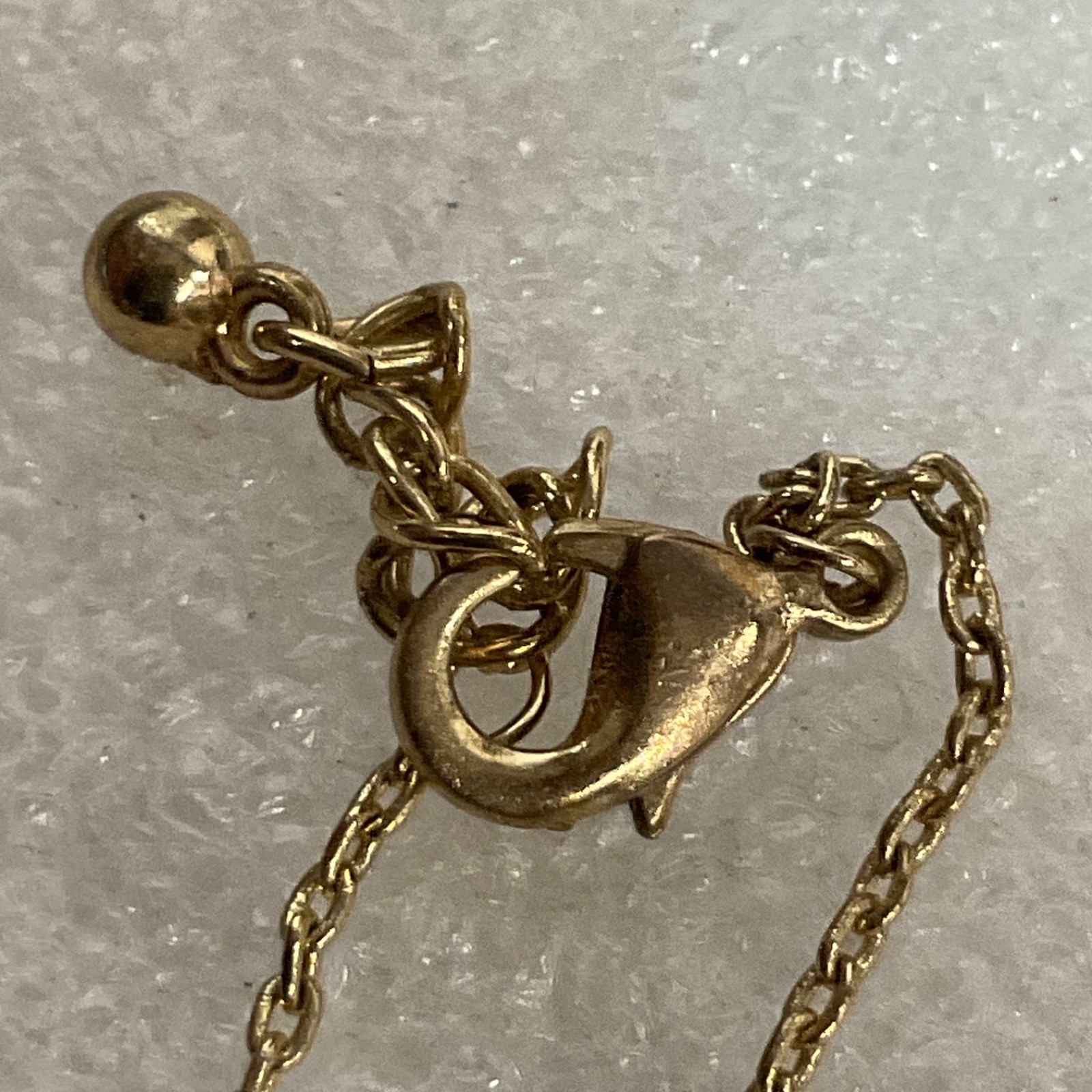 16" Gold Tone Chain Necklace Pink Rhinestone Heart Pendant Adjustable Dainty - Image 12