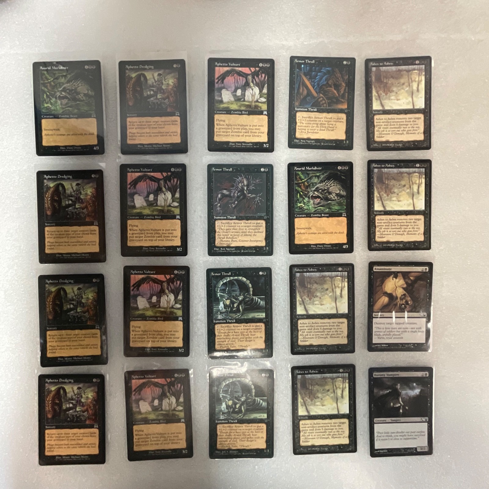 MTG 20 Card Black Lot Ashes Armor Thrull Aphetto Mixed Sets - Image 1